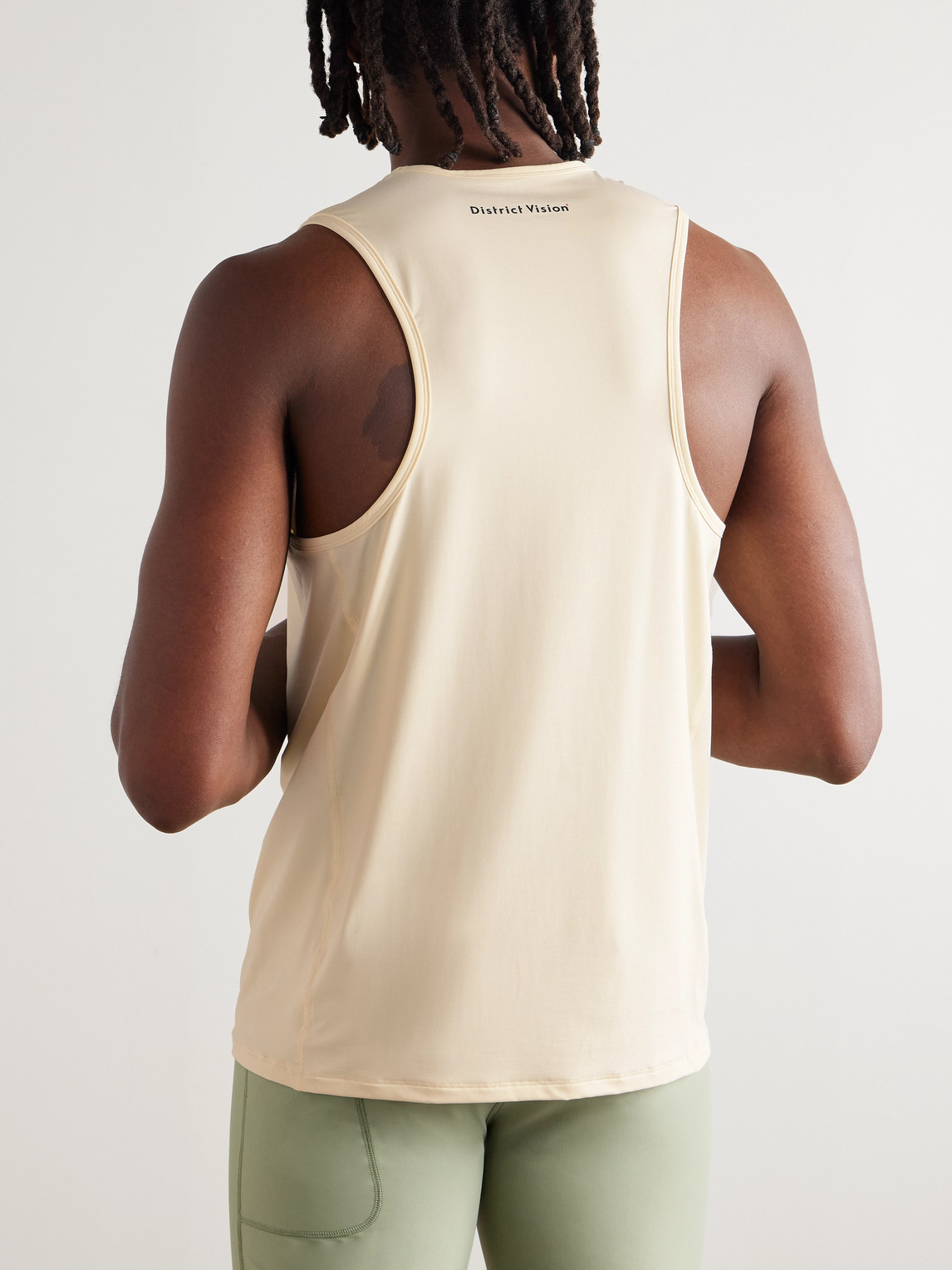 District Vision Logo-print Stretch-jersey Tank Top In Neutral