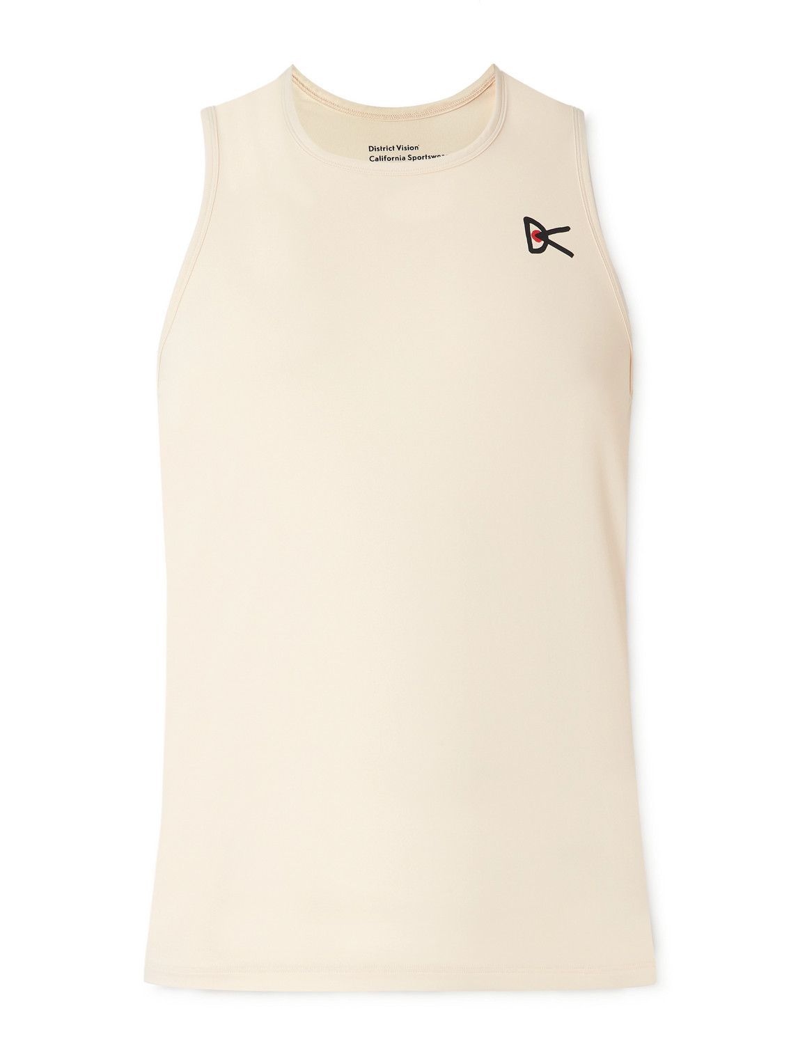 District Vision Logo-print Stretch-jersey Tank Top In Neutral
