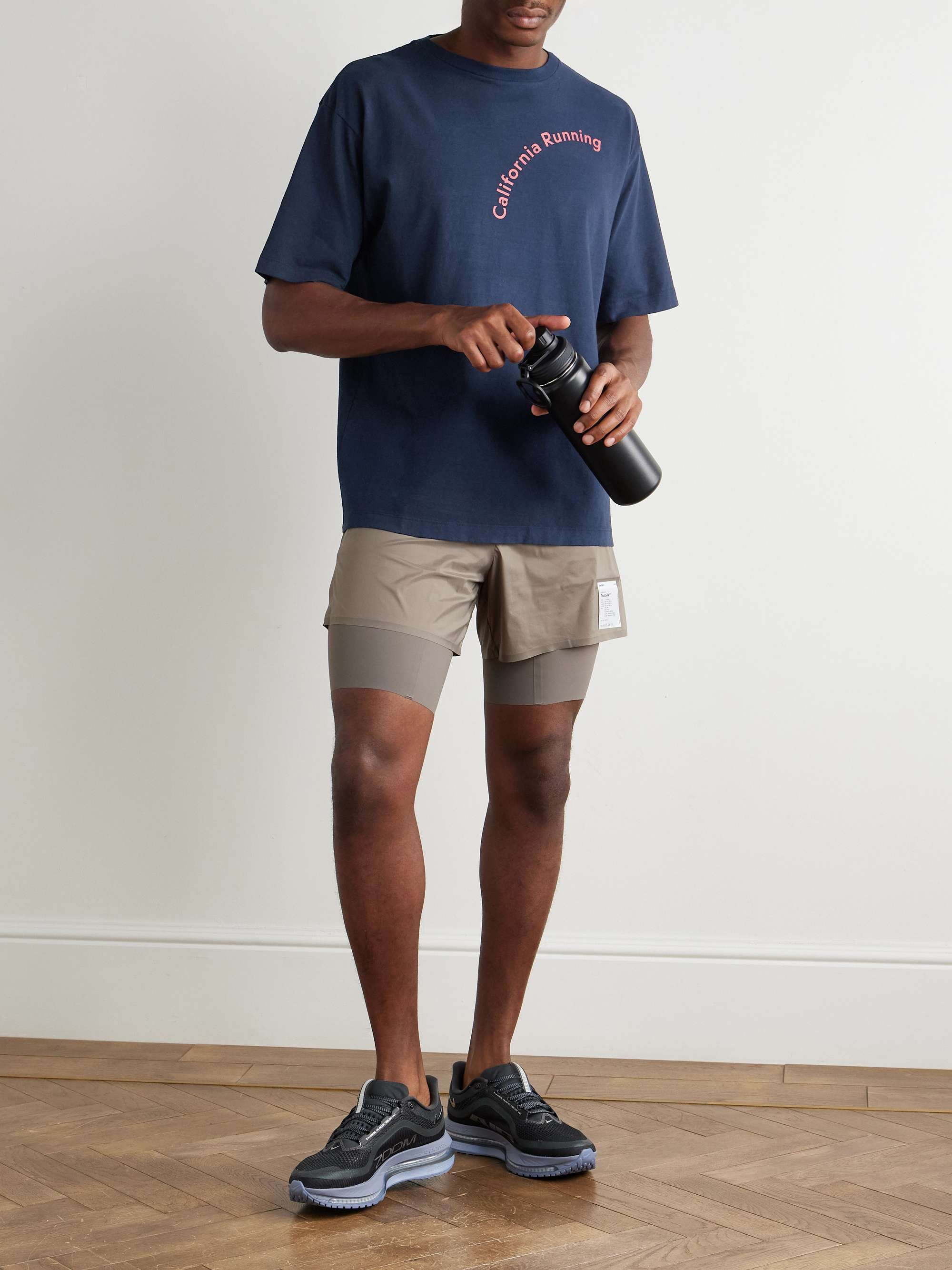 DISTRICT VISION Garment-Dyed Printed Cotton-Jersey T-Shirt