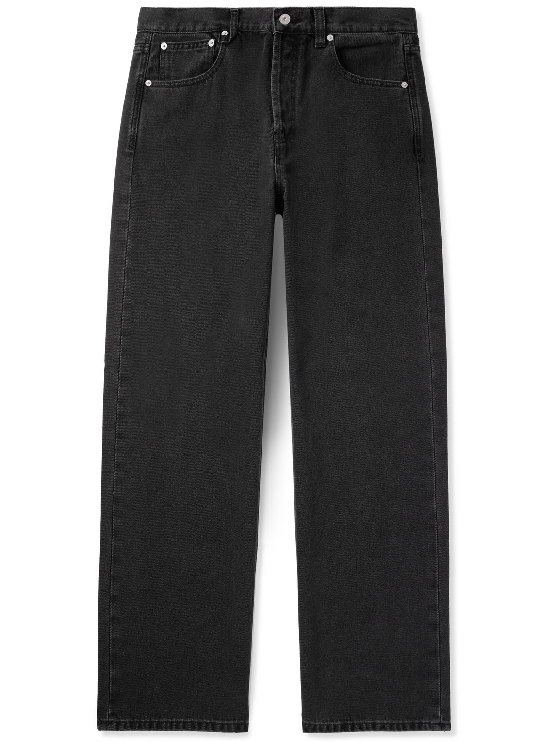 Jacquemus Straight Denim Pants Featuring Belt Loops In Black