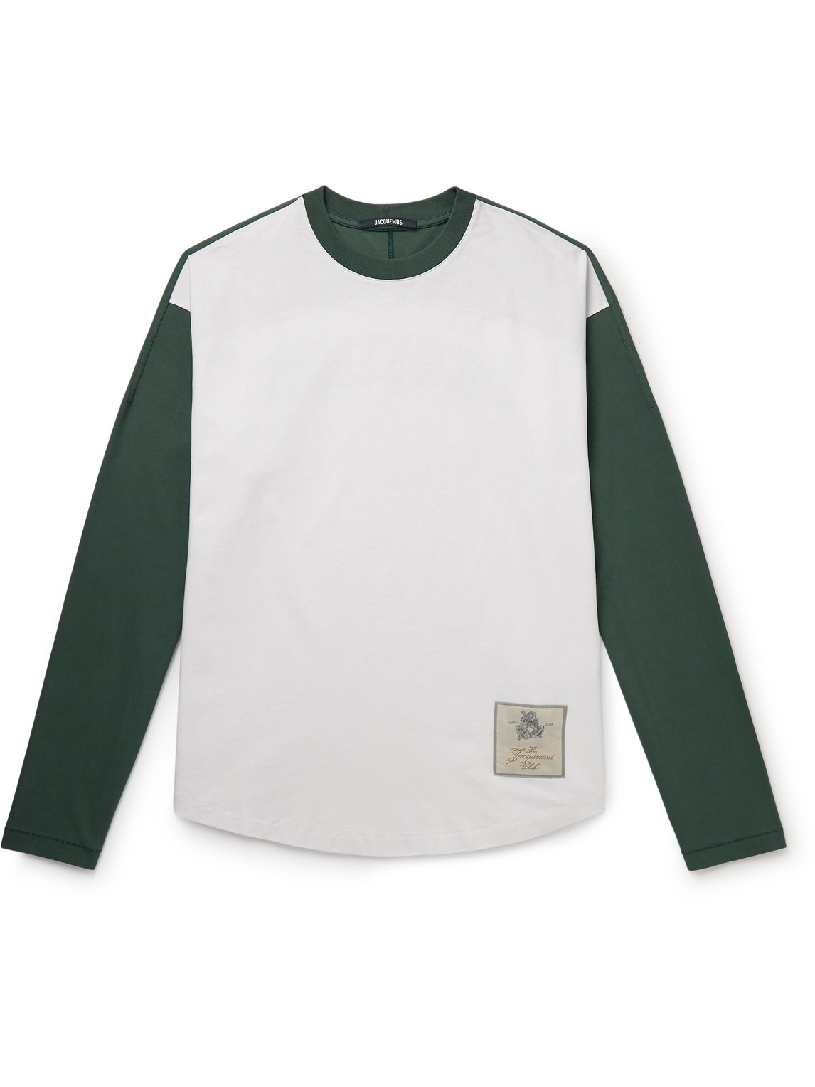 Jacquemus Logo Patch Baseball Long-sleeved T-shirt In Green