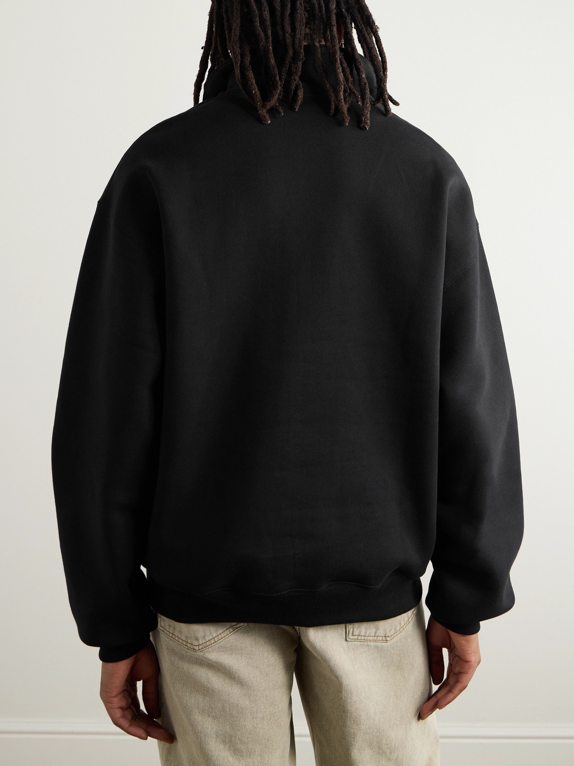 Jacquemus Mens High-neck Brand-patch Relaxed-fit Cotton-jersey Sweatshirt Black In Black