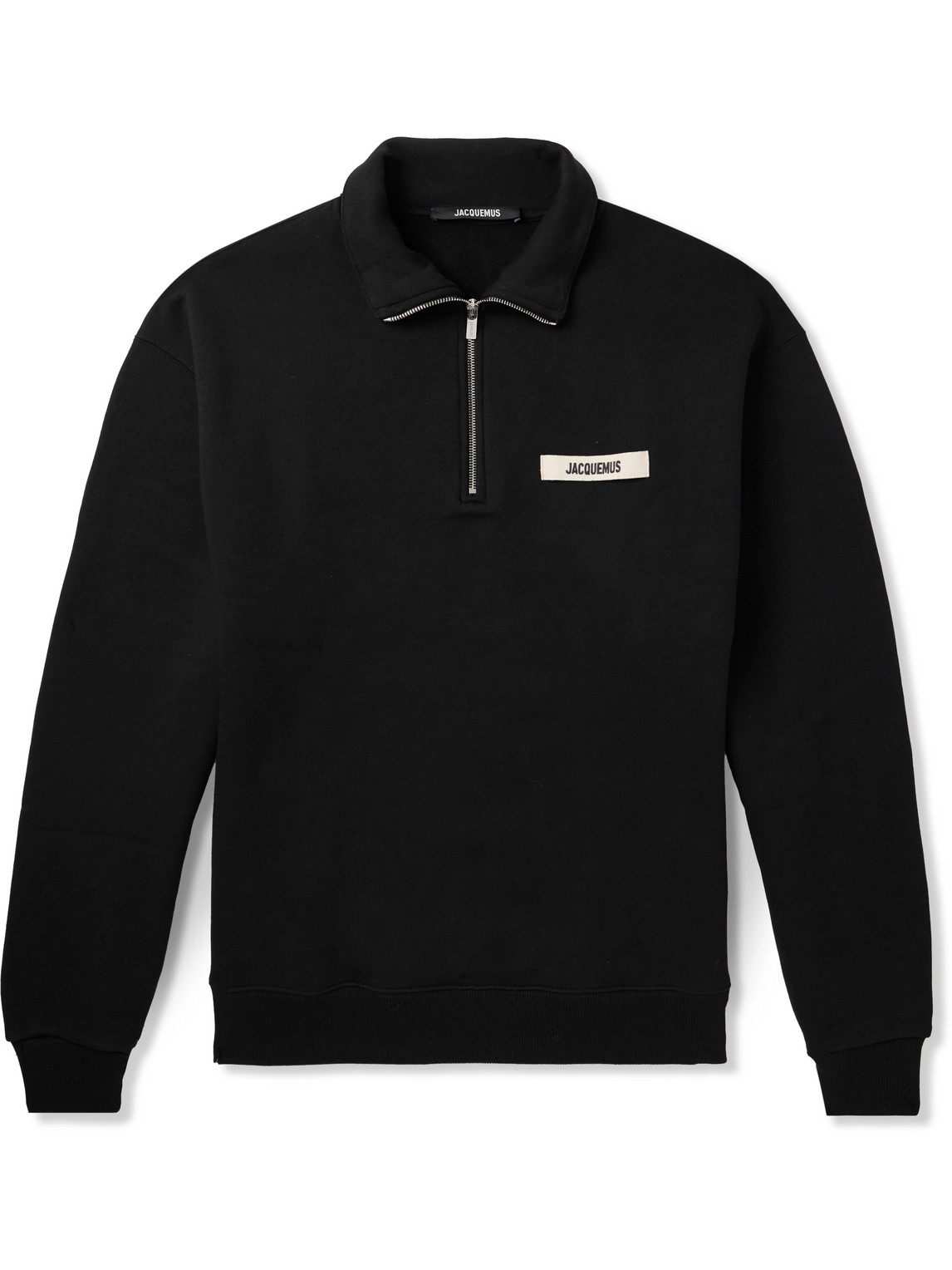 Jacquemus Mens High-neck Brand-patch Relaxed-fit Cotton-jersey Sweatshirt Black In Black
