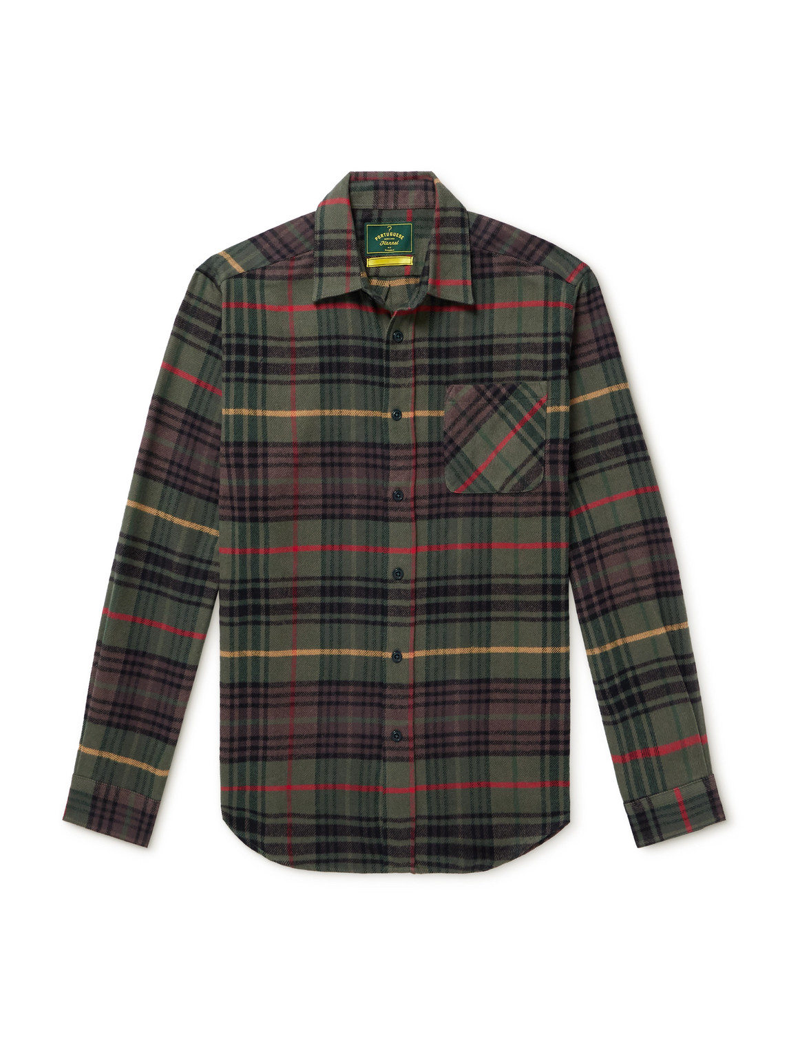 Portuguese Flannel Tip Checked Cotton-flannel Shirt In Green