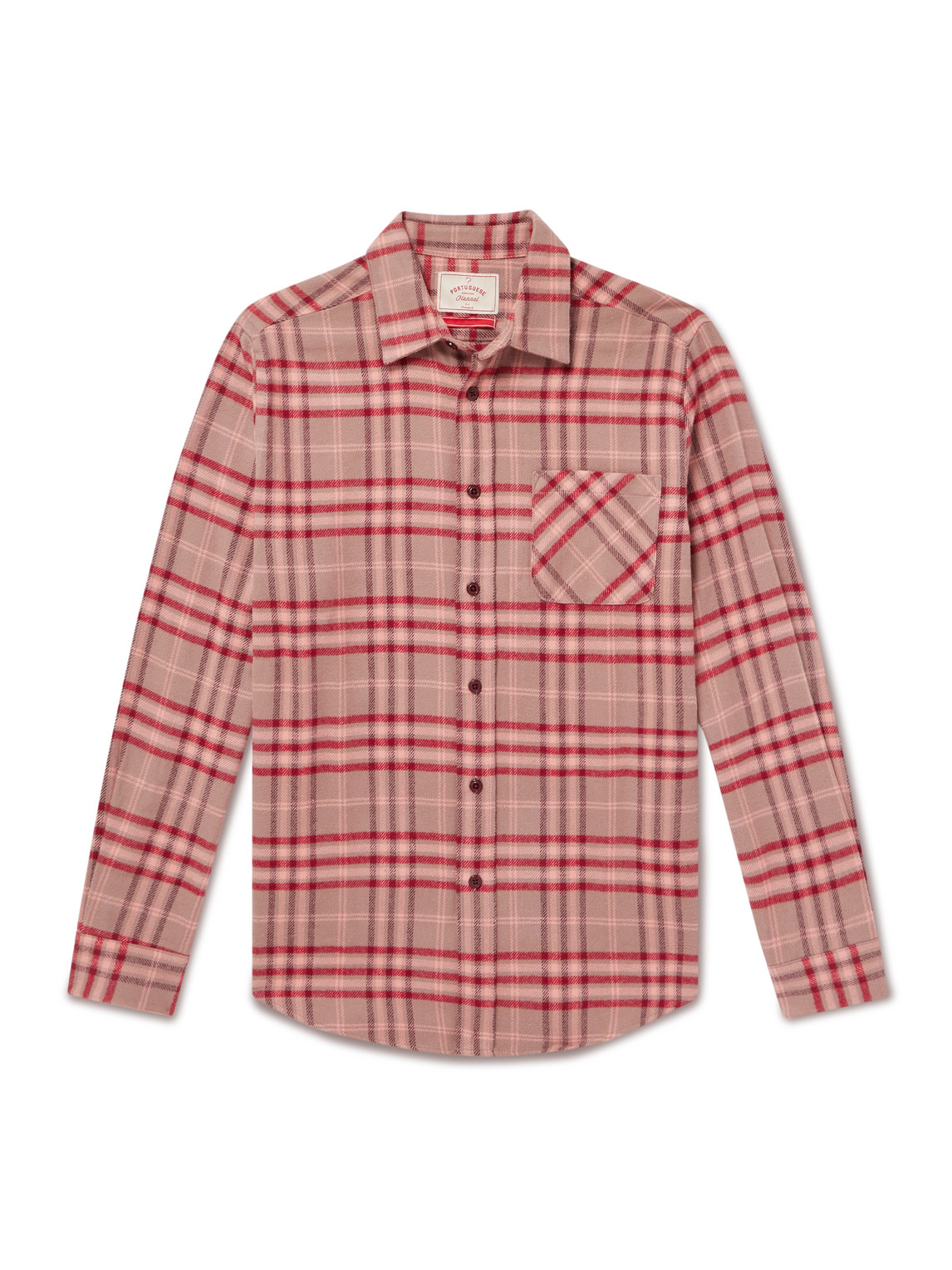 Portuguese Flannel Reservation Checked Cotton-flannel Shirt In Red