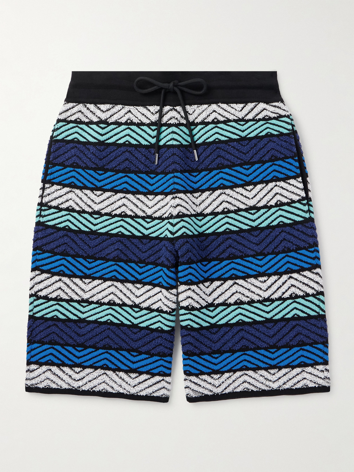 Straight-Leg Striped Cotton-Blend Bouclé Drawstring Shorts