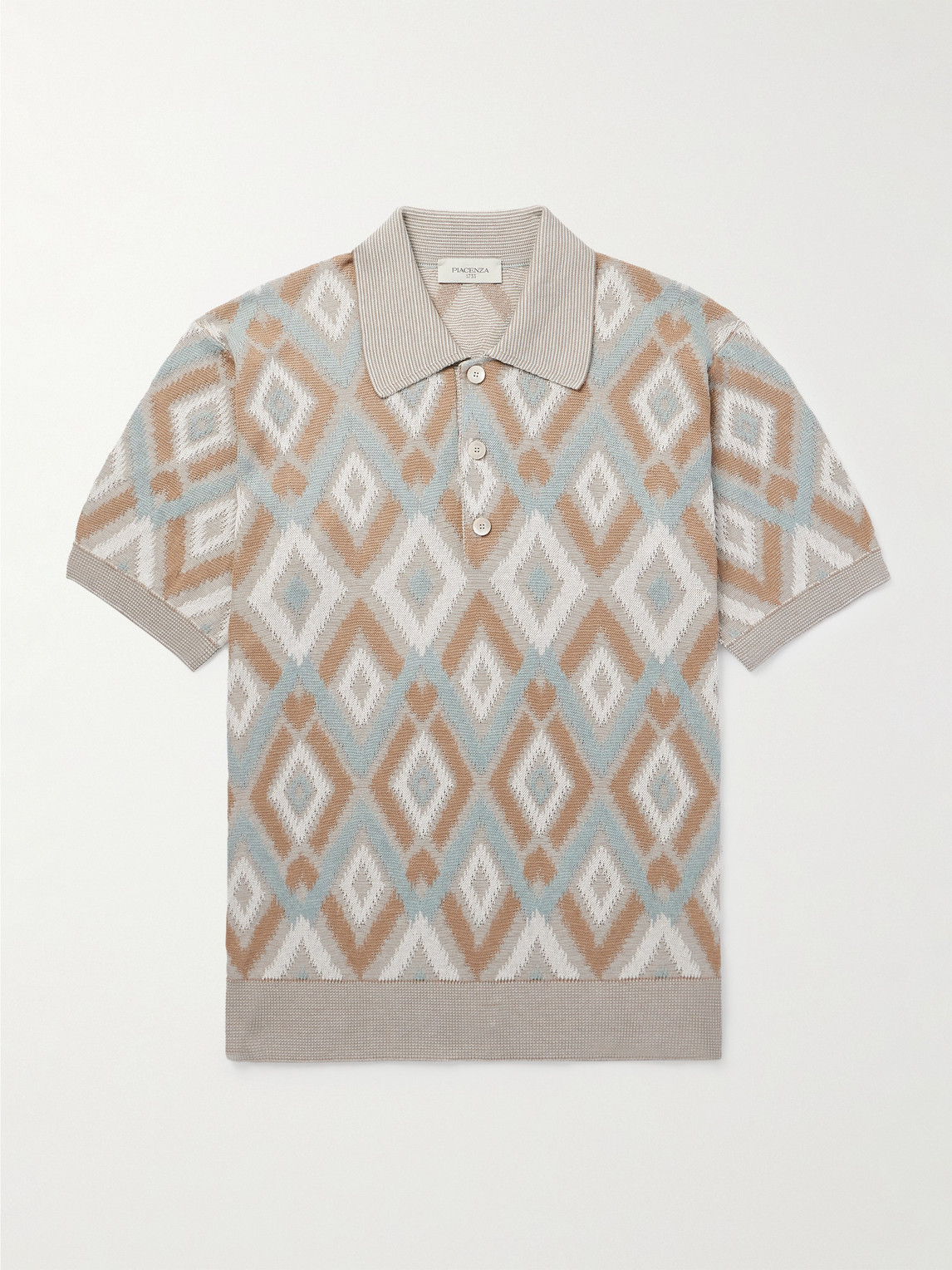 Slim-Fit Silk and Cotton-Blend Polo Shirt