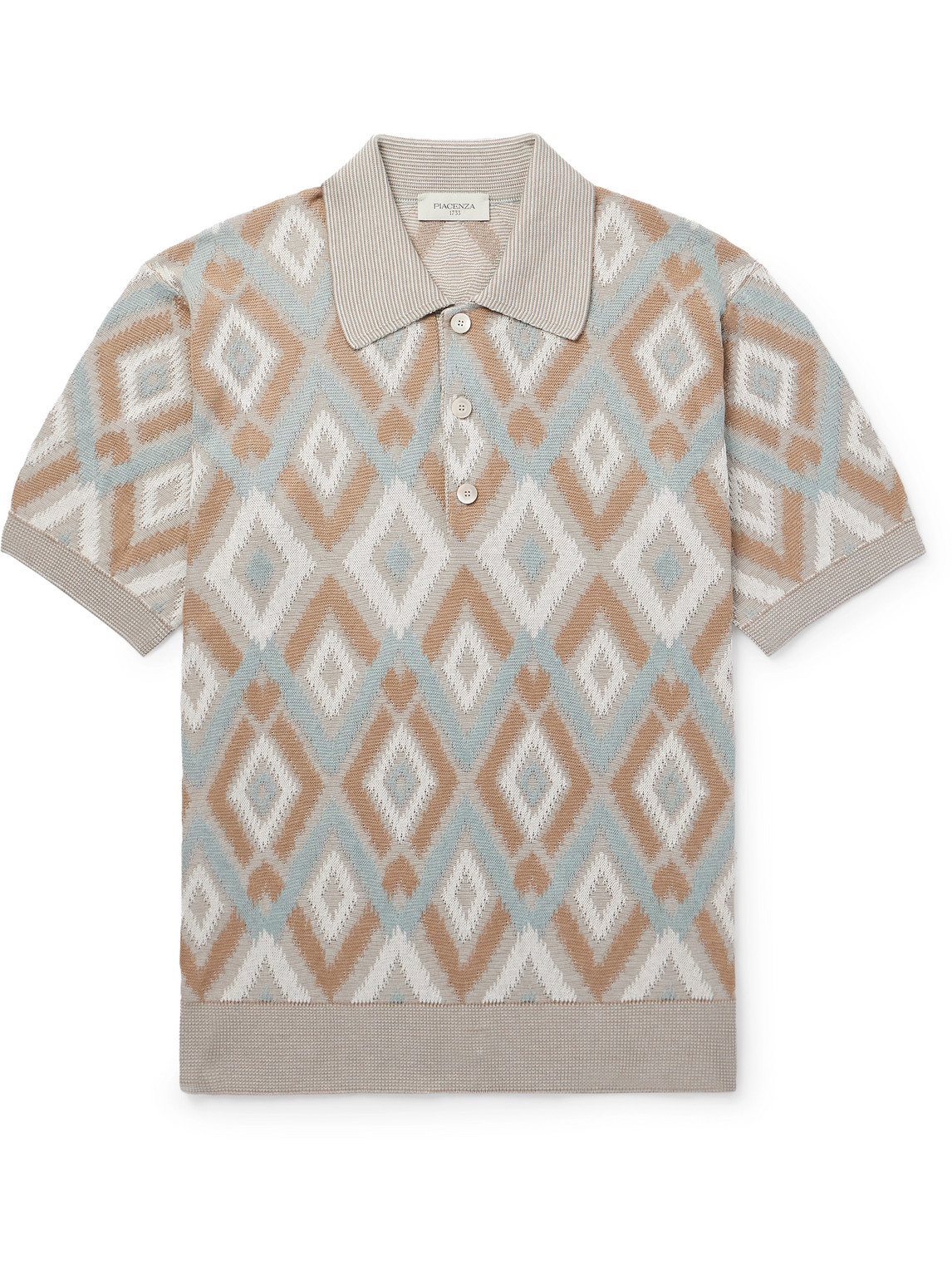 Slim-Fit Silk and Cotton-Blend Polo Shirt