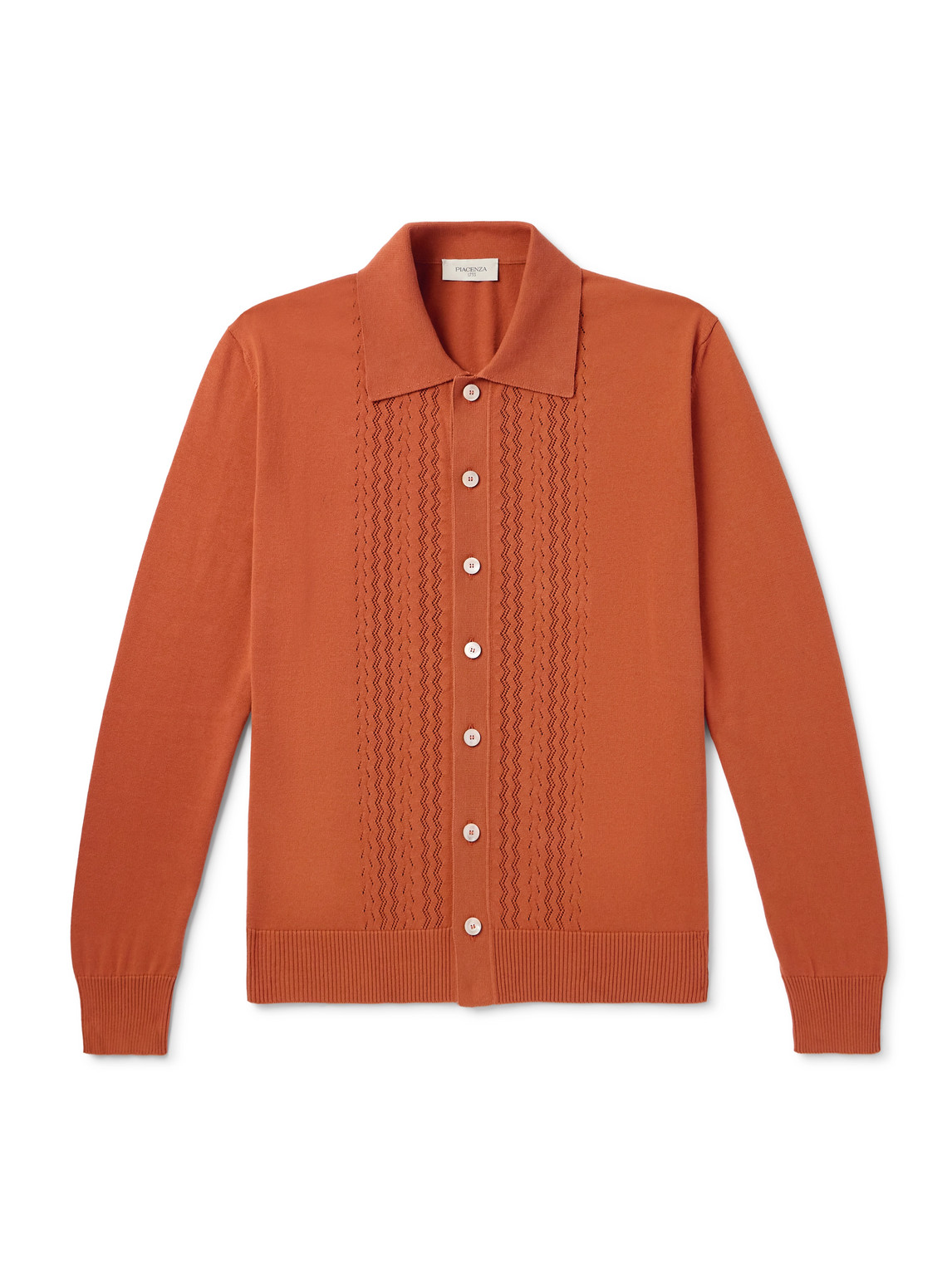 Pointelle-Knit Cotton Shirt