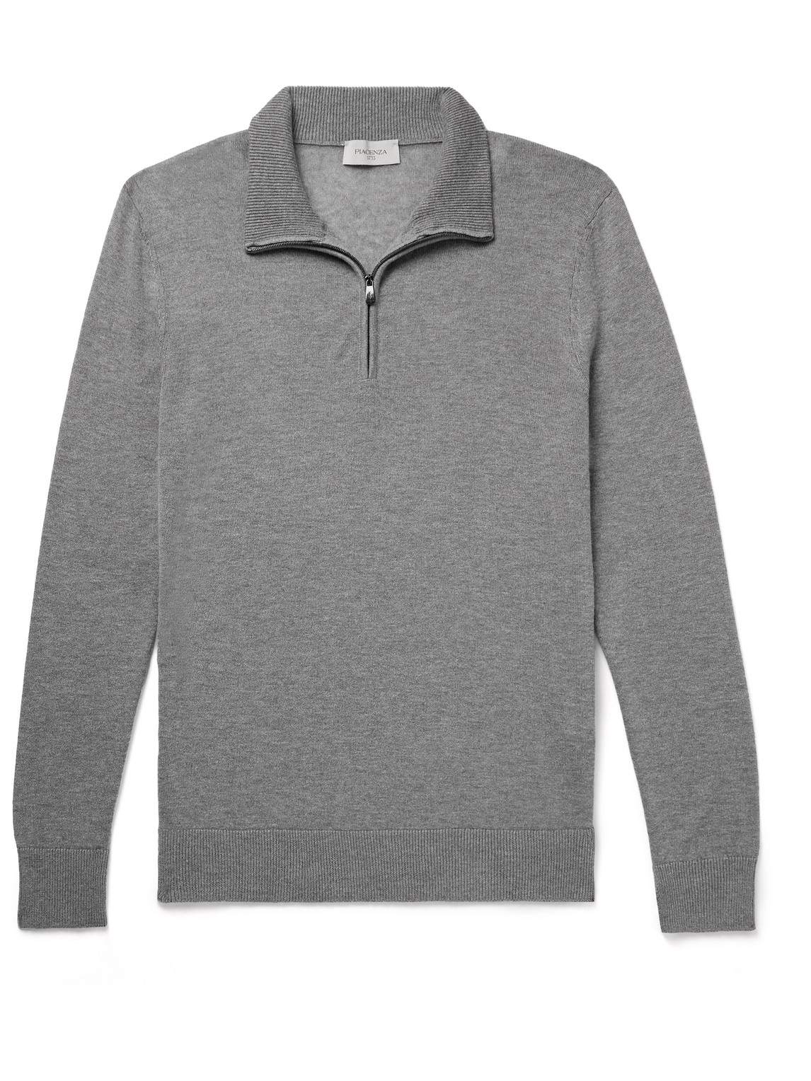 Mulberry Silk and Cashmere-Blend Half-Zip Sweater