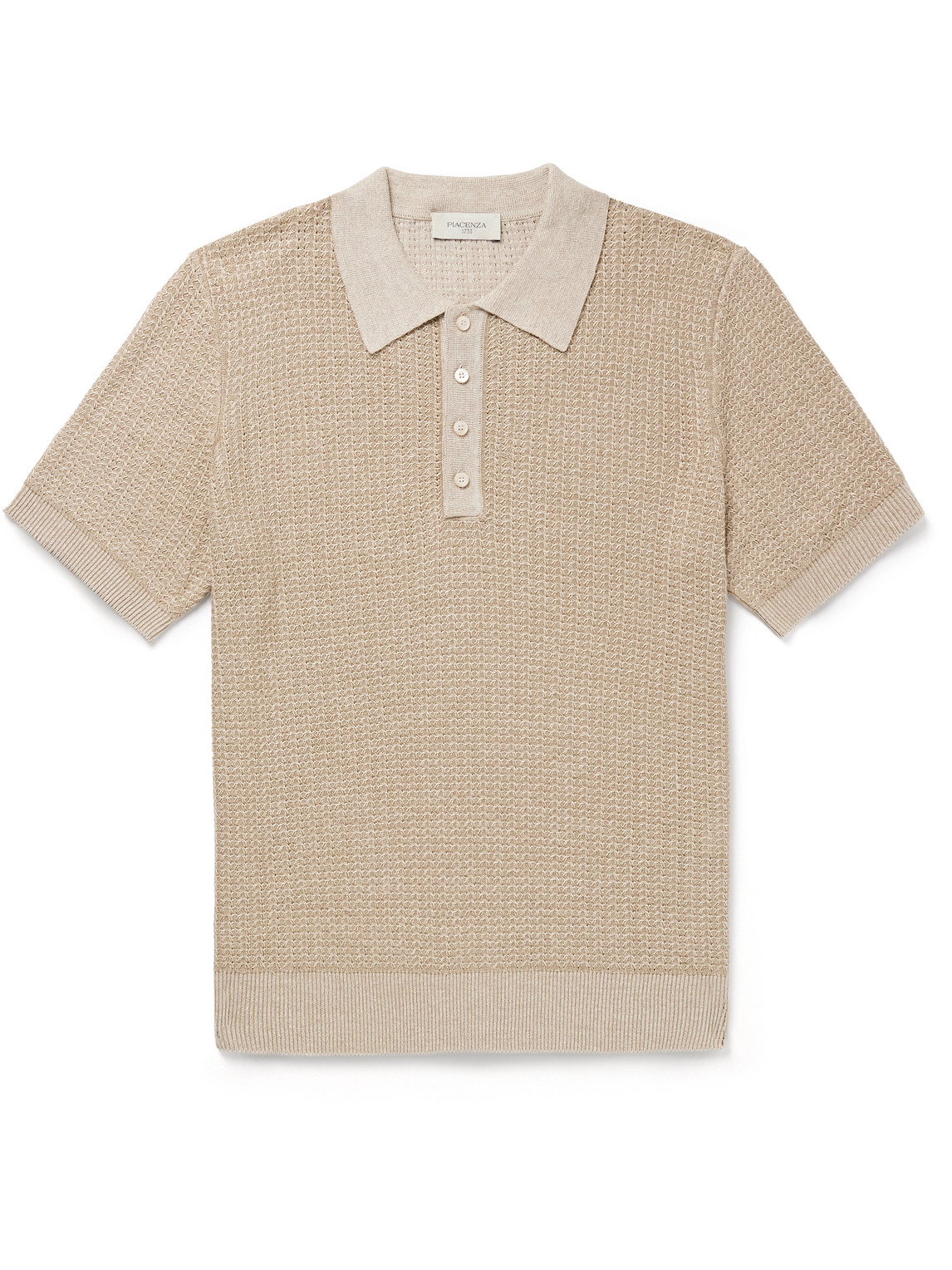 Silk and Linen-Blend Polo Shirt