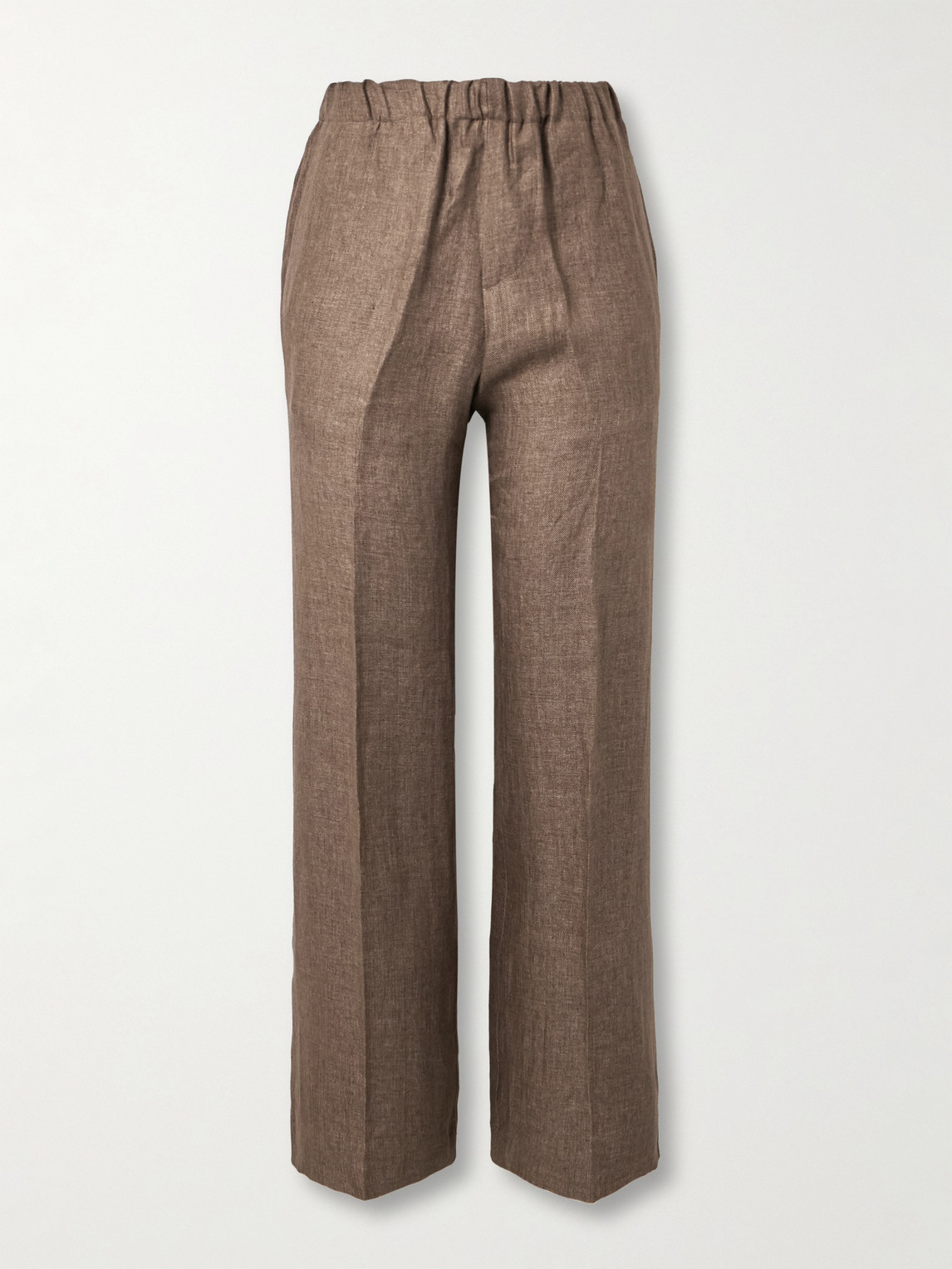 Piacenza 1733 Straight-leg Linen Trousers In Brown