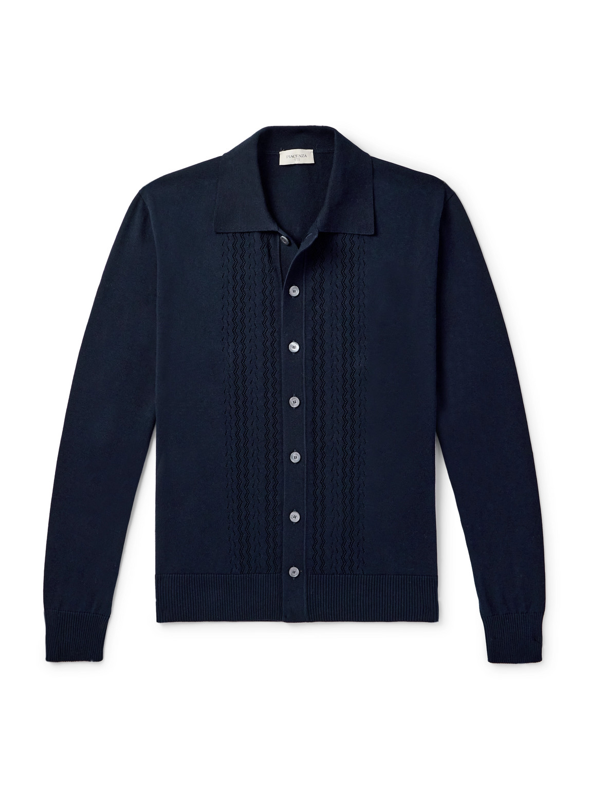 Pointelle-Knit Cotton Shirt