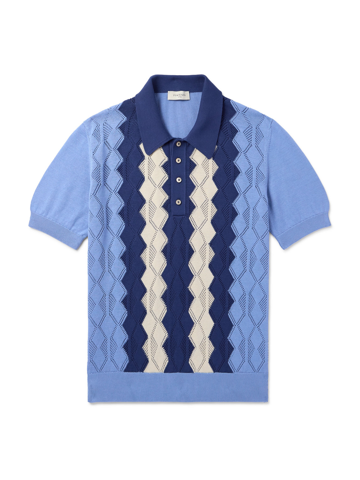 Pointelle-Knit Cotton Polo Shirt