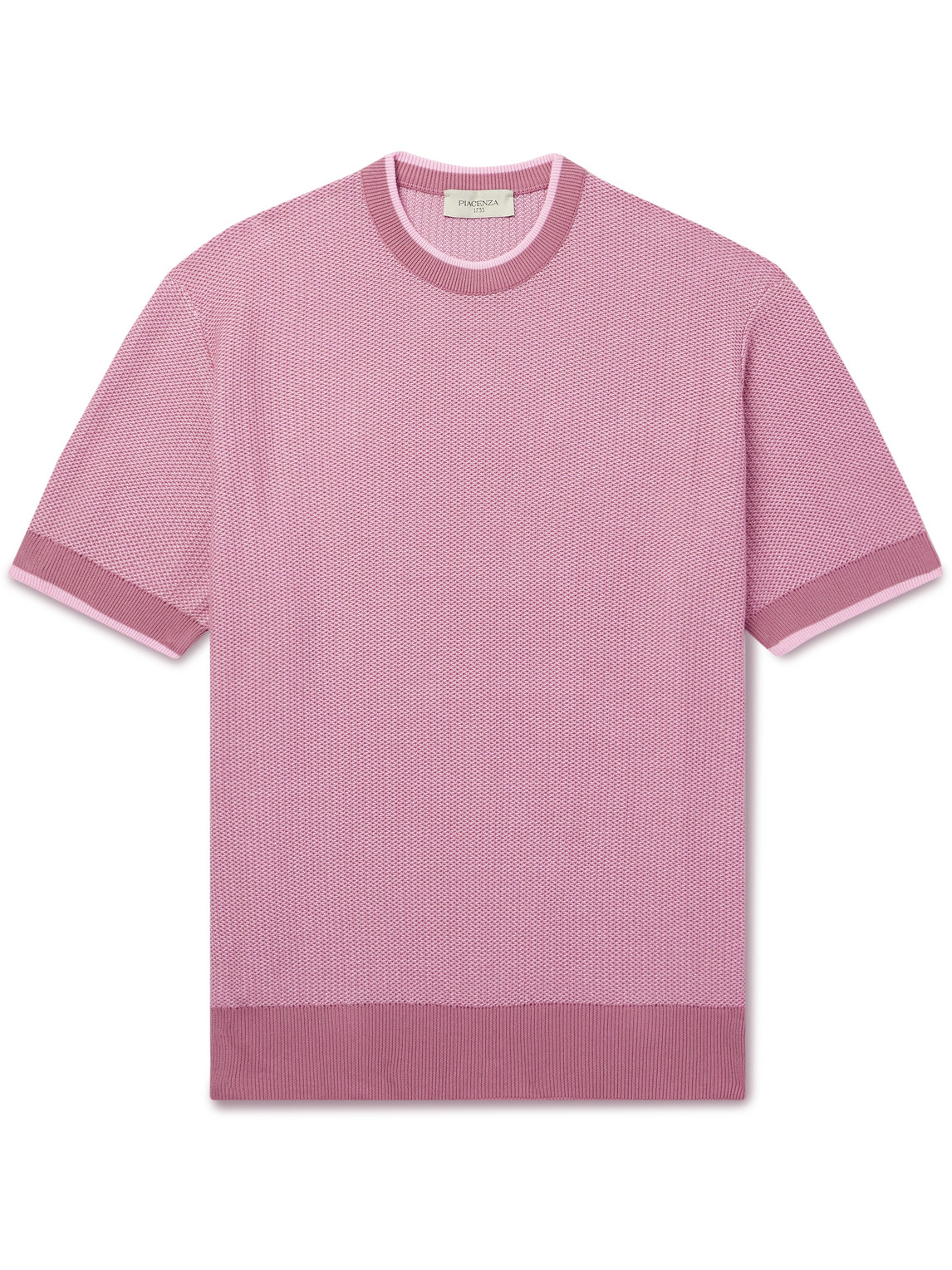 Waffle-Knit Cotton T-Shirt