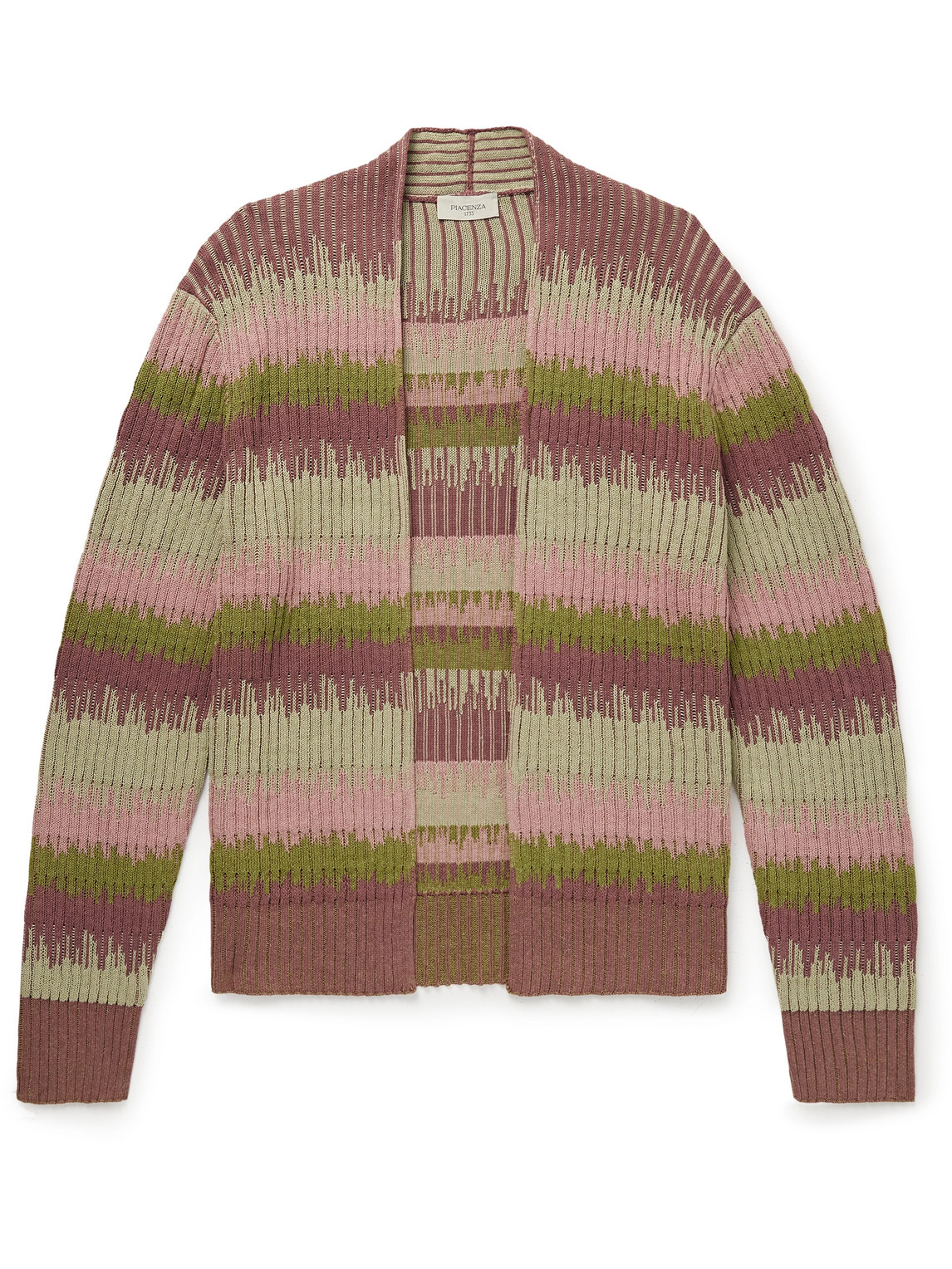 Striped Silk and Linen-Blend Cardigan