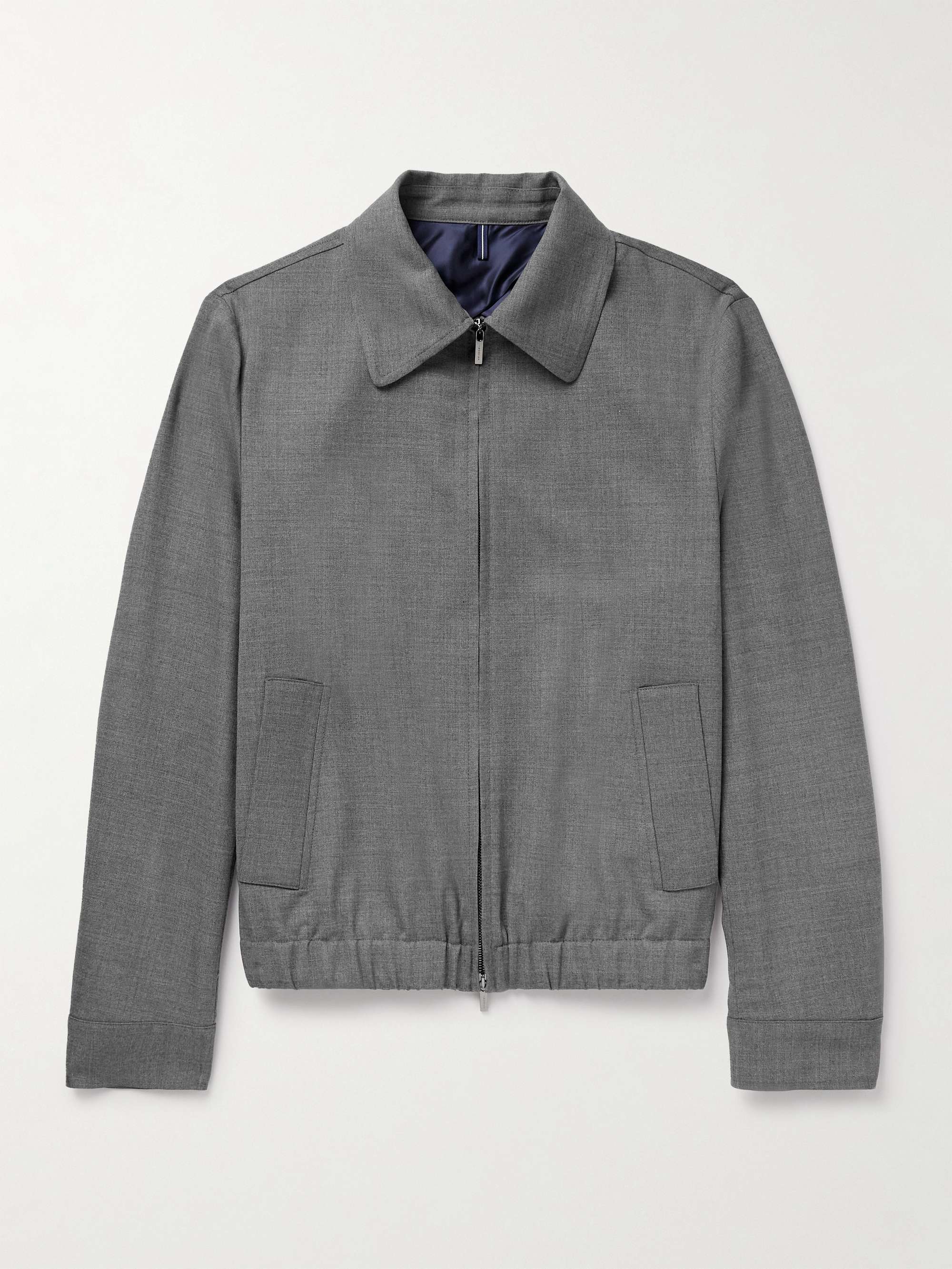 KAPTAIN SUNSHINE Checked Wool-Gabardine Blouson Jacket for