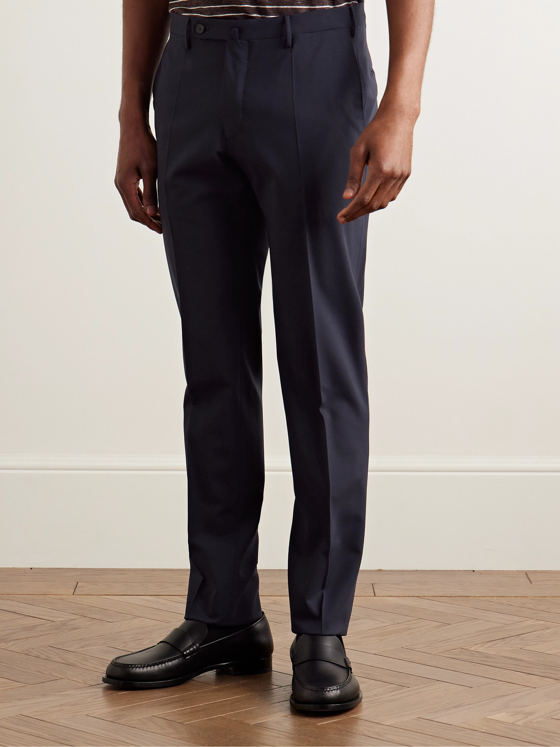 Incotex Venezia 1951 Slim-fit Virgin Wool-blend Trousers In Blue
