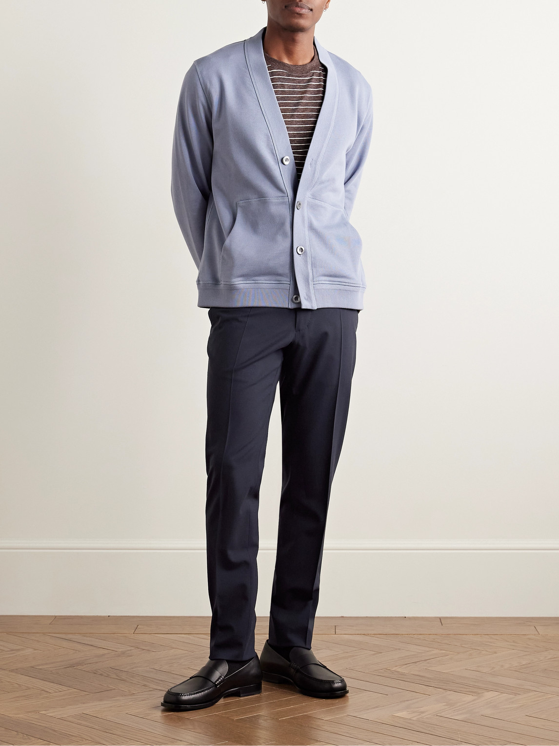Incotex Venezia 1951 Slim-fit Virgin Wool-blend Trousers In Blue