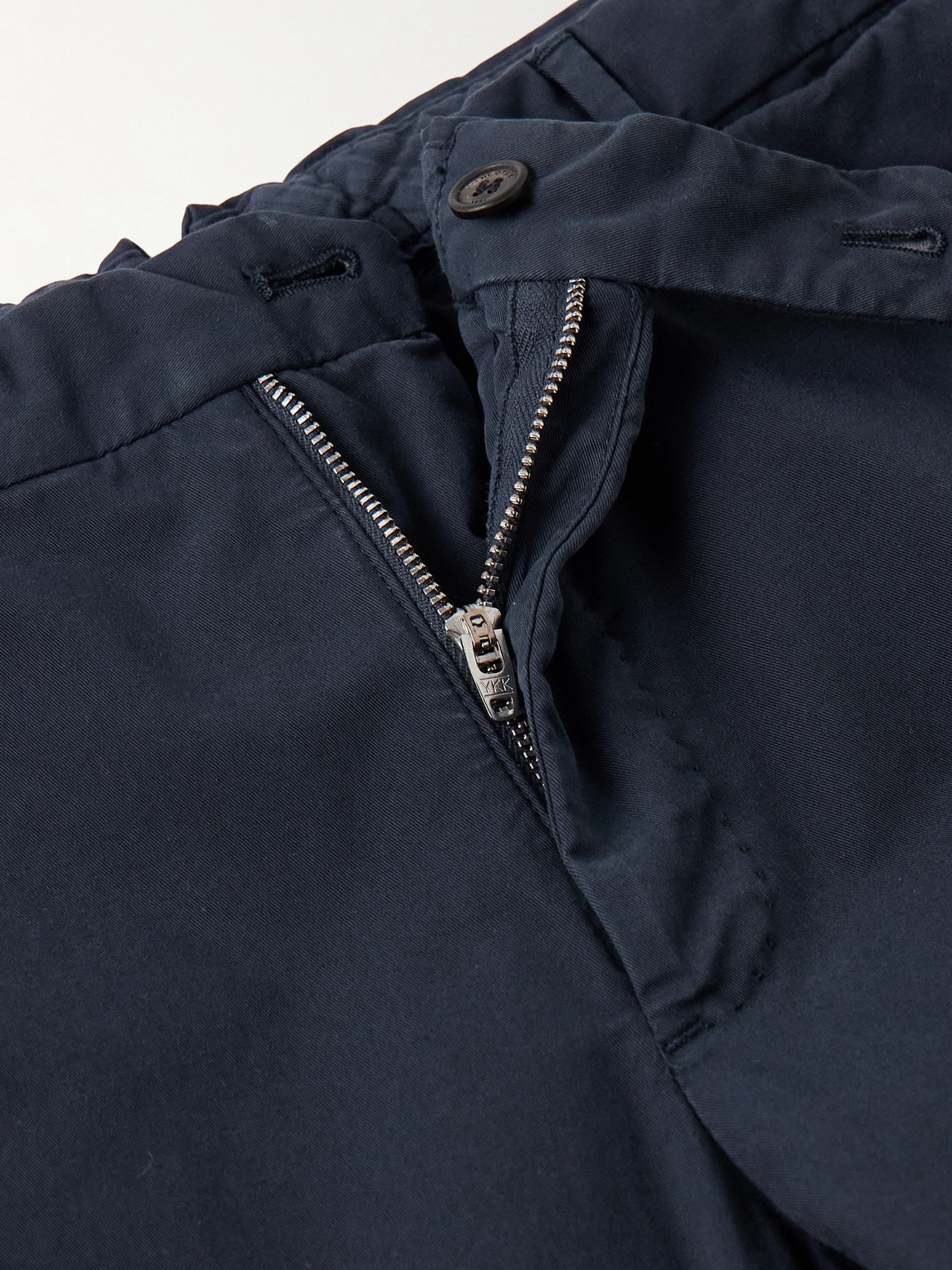 Incotex Cotton Poplin Slim Fit Trousers With Pockets In Blue