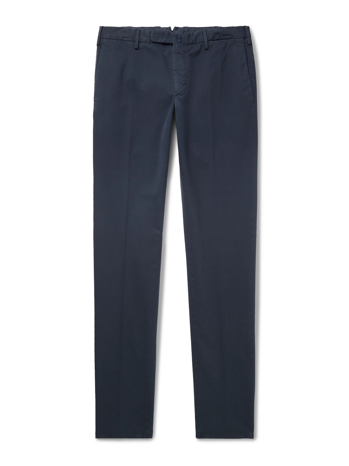 Incotex Cotton Poplin Slim Fit Trousers With Pockets In Blue