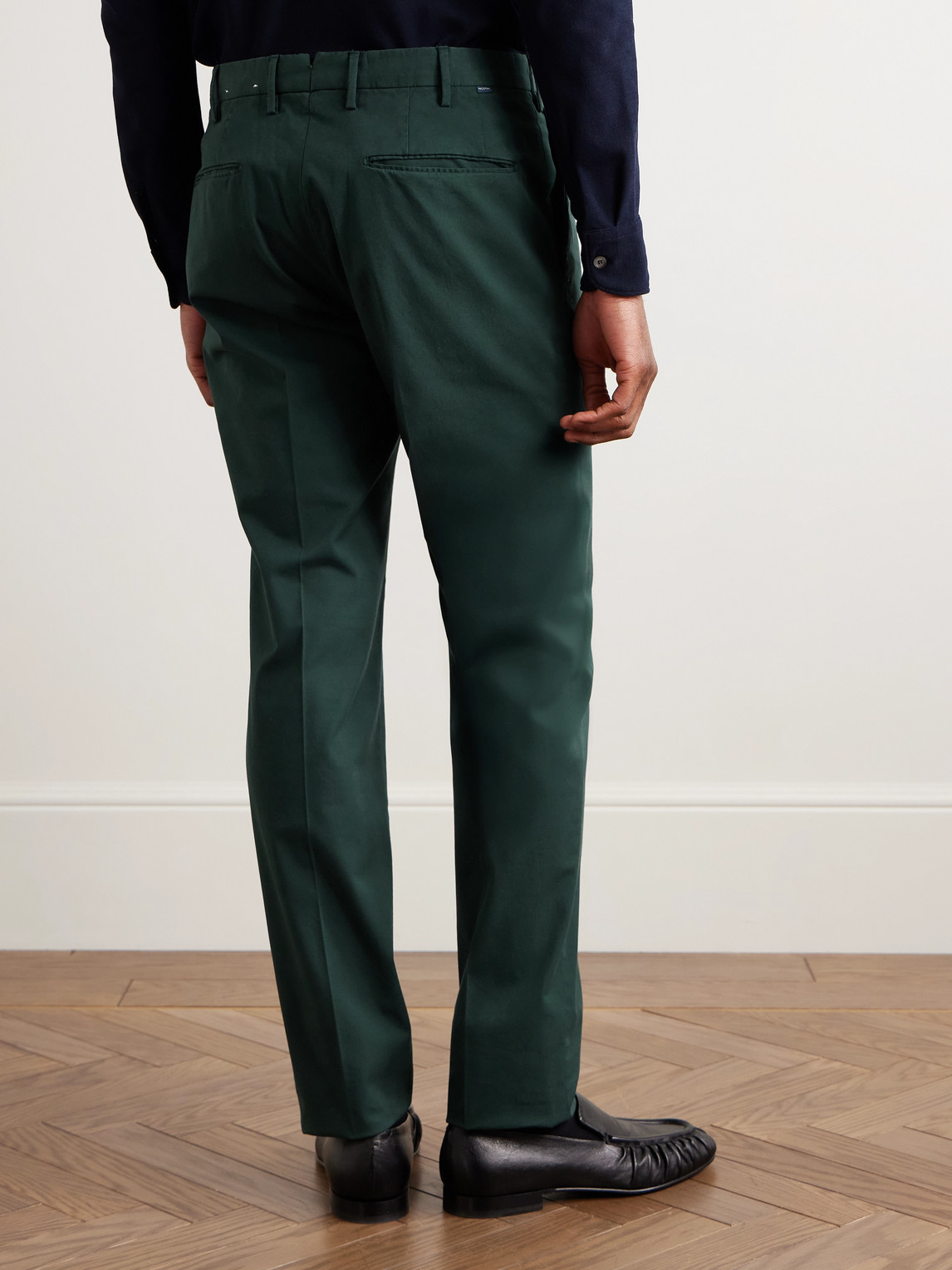 Incotex Venezia 1951 Straight-leg Stretch-cotton Twill Trousers In Green