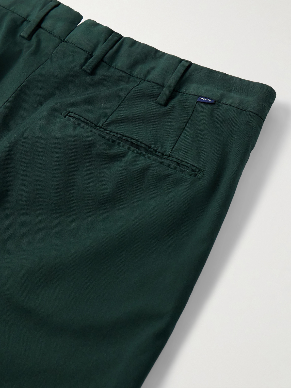 Incotex Venezia 1951 Straight-leg Stretch-cotton Twill Trousers In Green