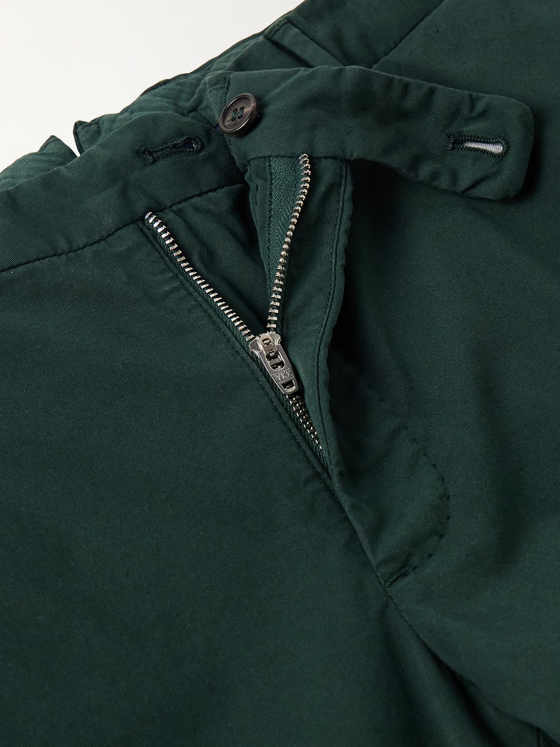 Incotex Venezia 1951 Straight-leg Stretch-cotton Twill Trousers In Green
