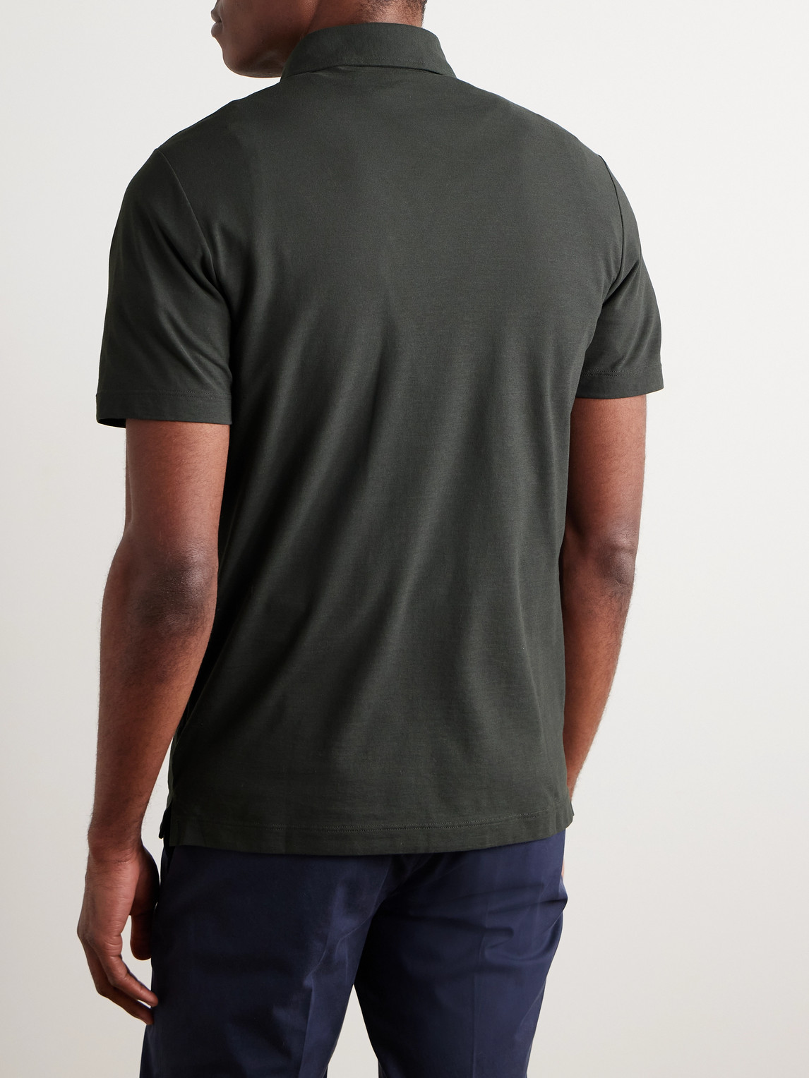 Incotex Slim-fit Ice Cotton Polo Shirt In Gray
