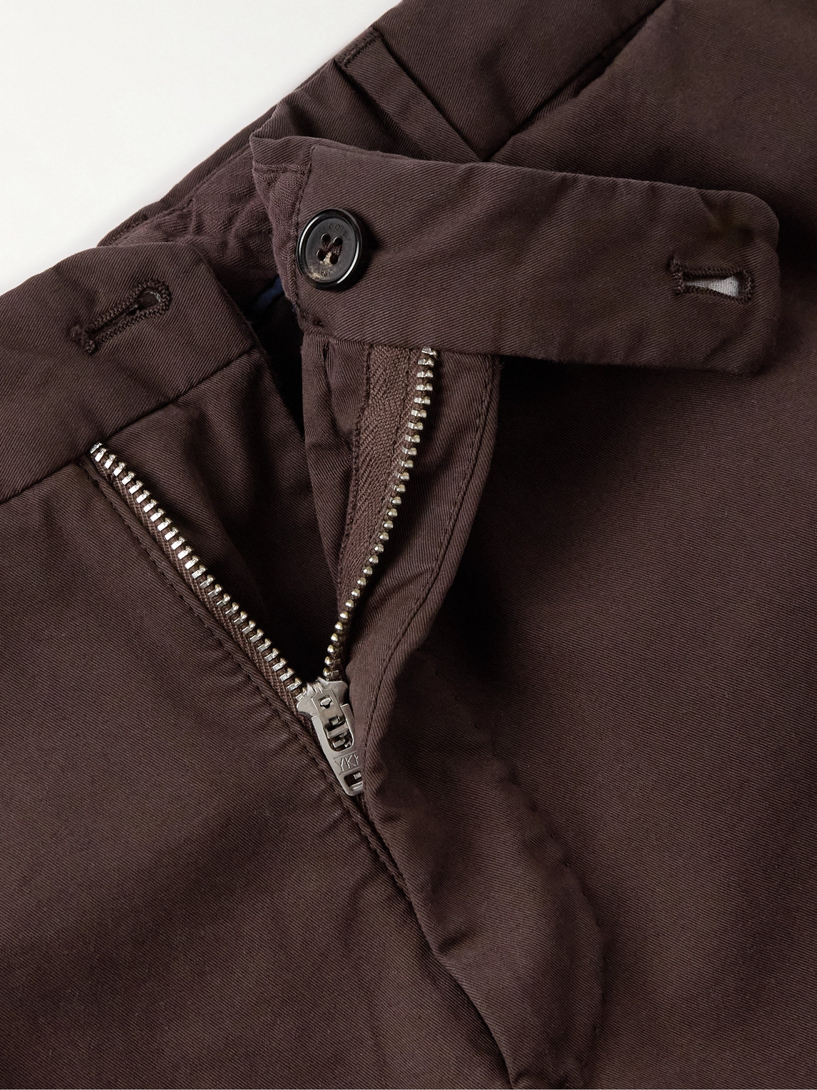 Incotex Venezia 1951 Straight-leg Stretch-cotton Twill Trousers In Brown