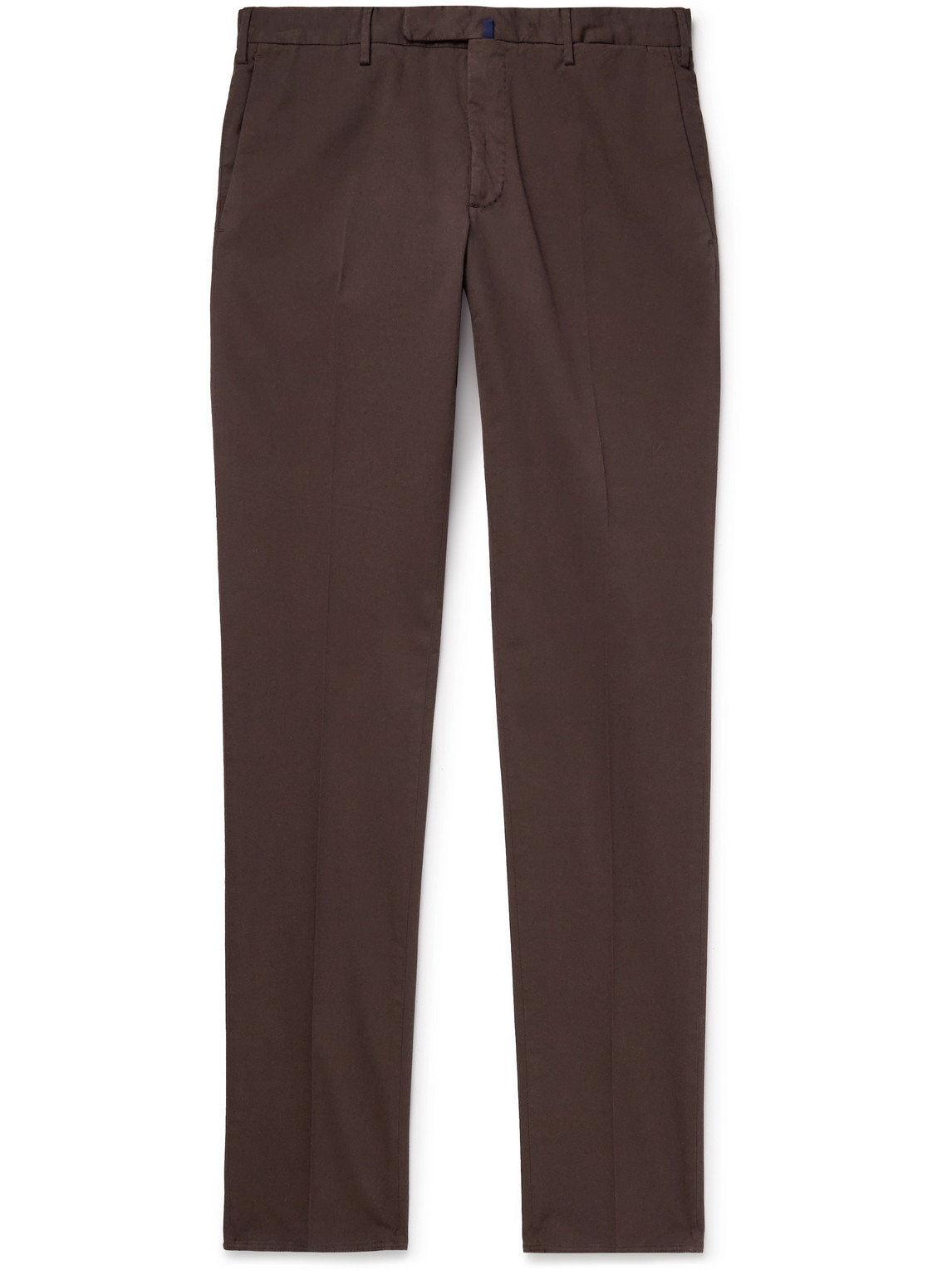 Incotex Venezia 1951 Straight-leg Stretch-cotton Twill Trousers In Brown