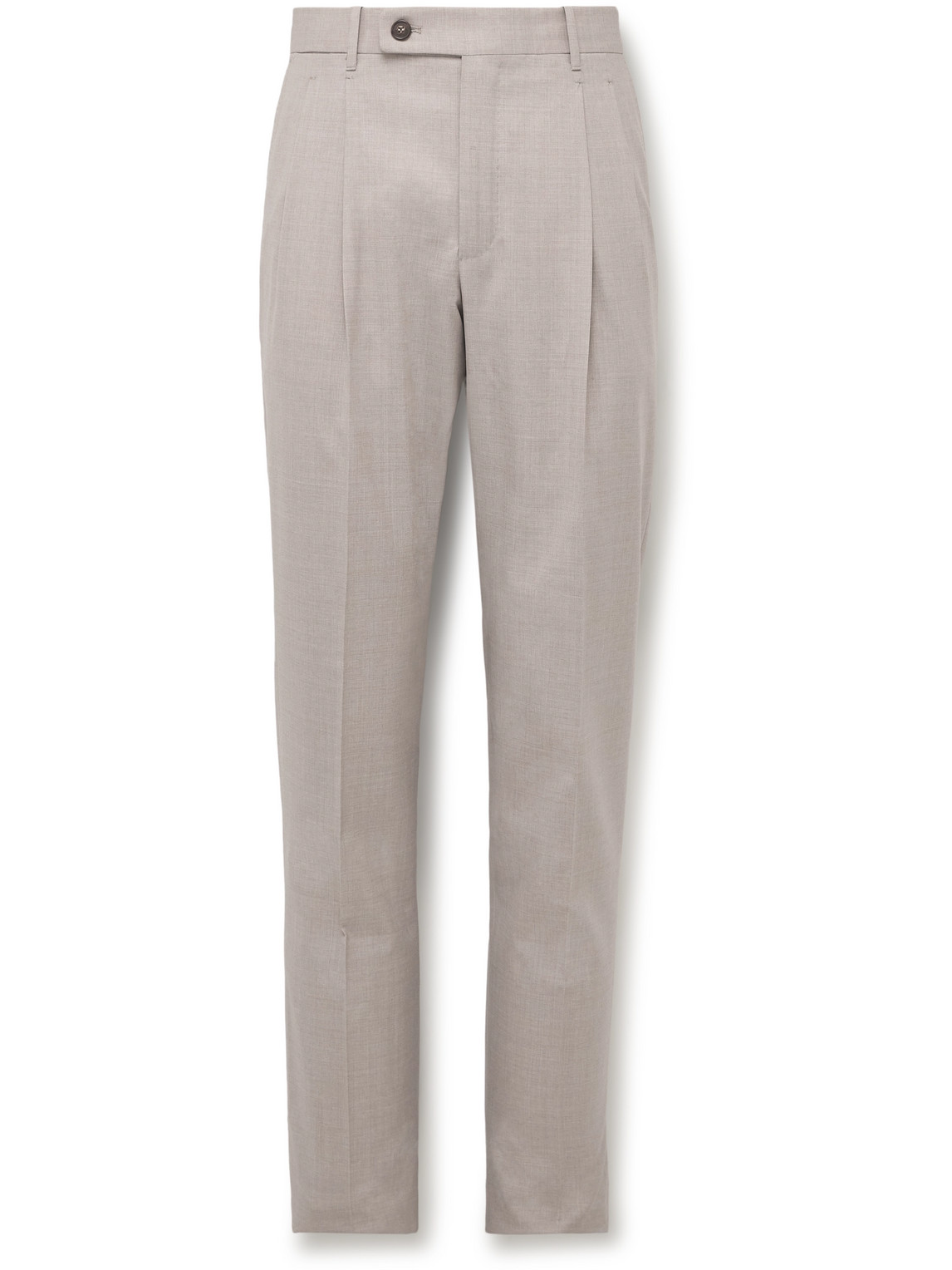 Incotex Venezia 1951 Tapered Pleated Virgin Wool Trousers In Neutrals