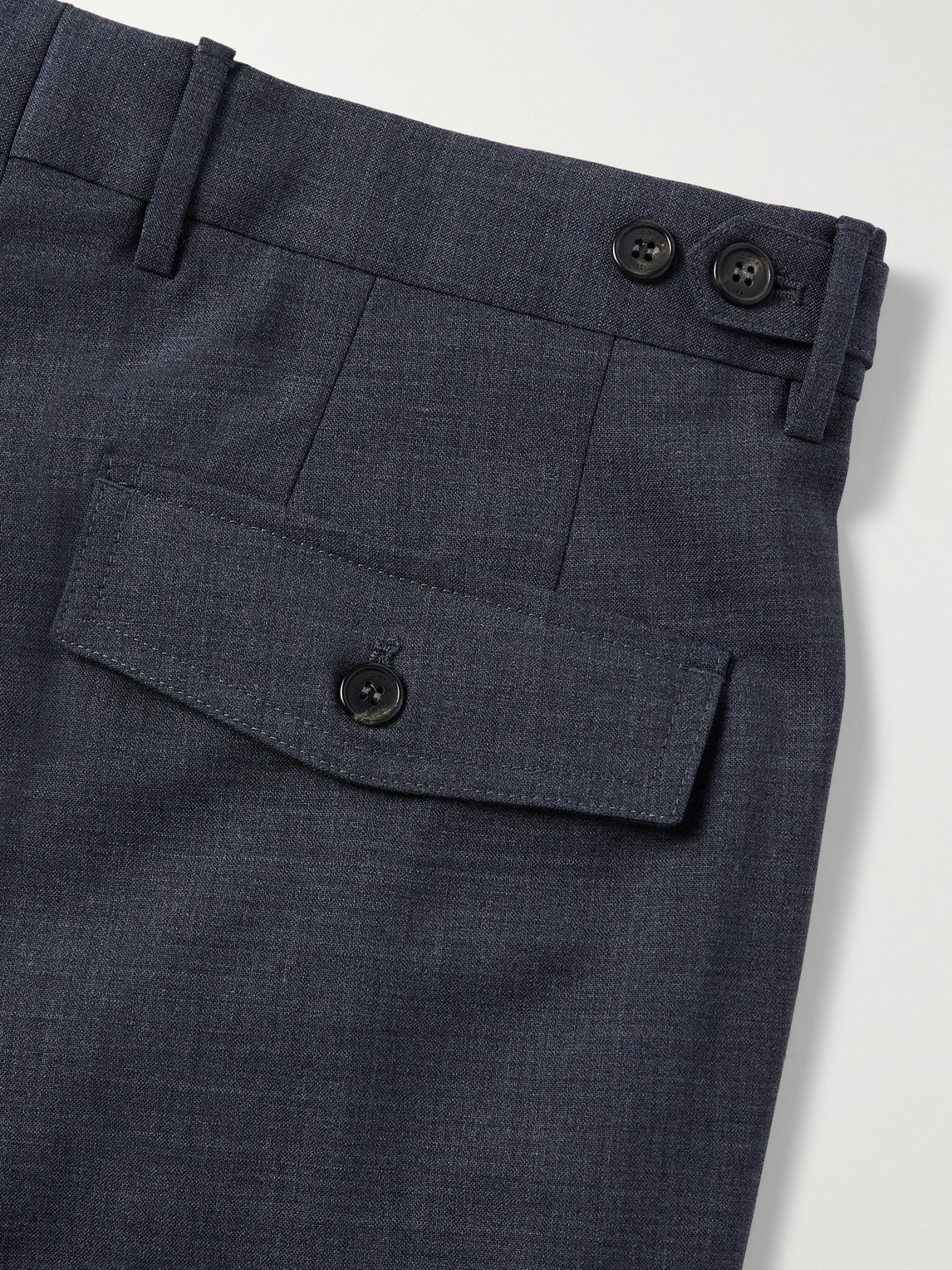 Incotex Venezia 1951 Slim-fit Tapered Stretch Virgin Wool Cargo Trousers In Blue