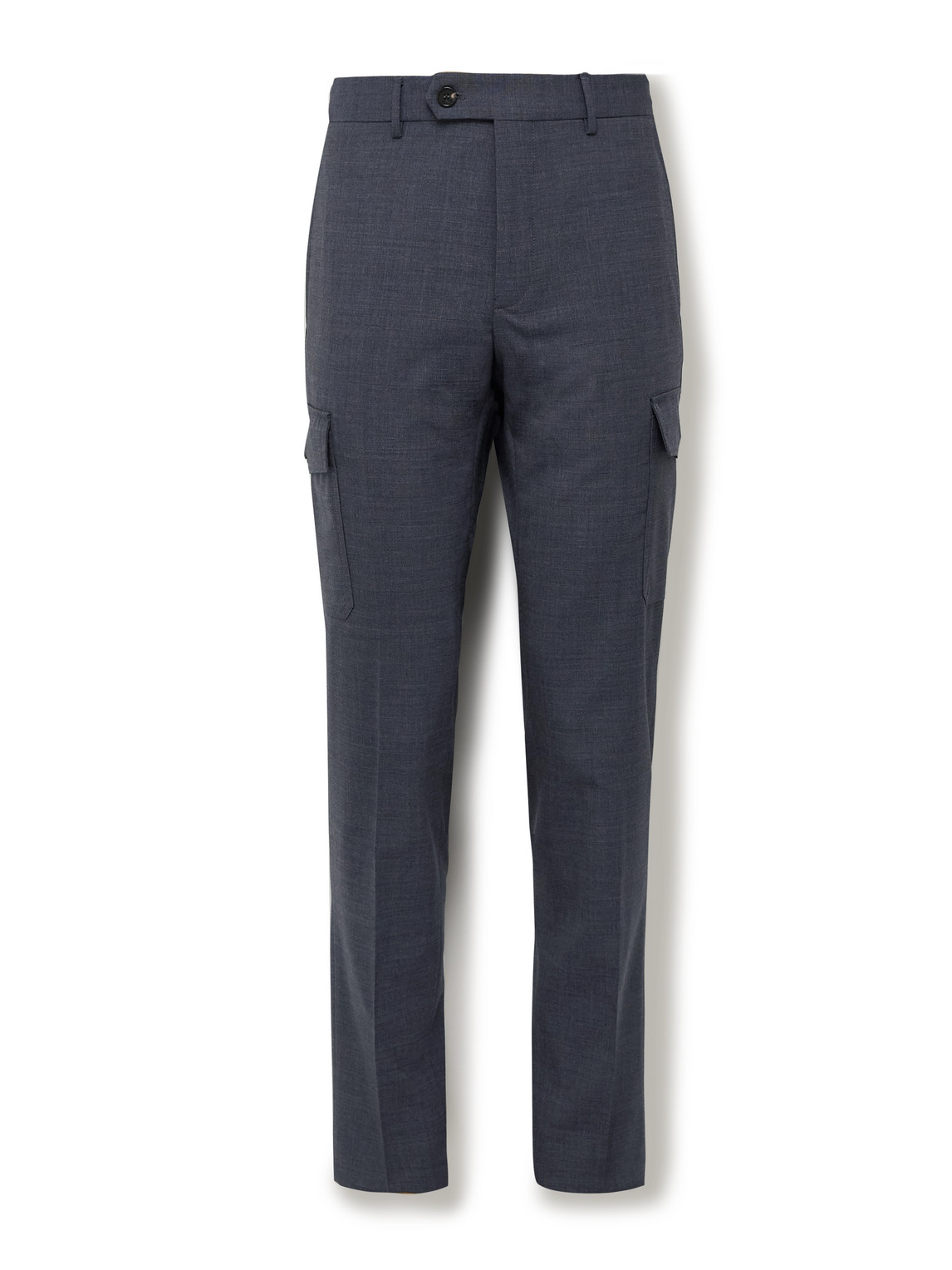 Incotex Venezia 1951 Slim-fit Tapered Stretch Virgin Wool Cargo Trousers In Blue