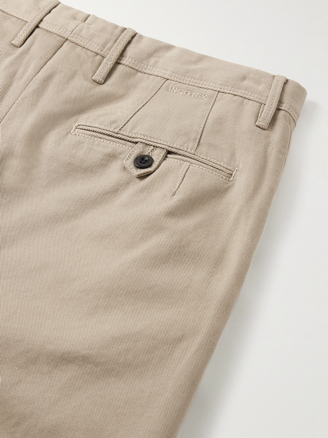 Incotex Slim-fit Pleated Cotton-twill Trousers In Neutrals