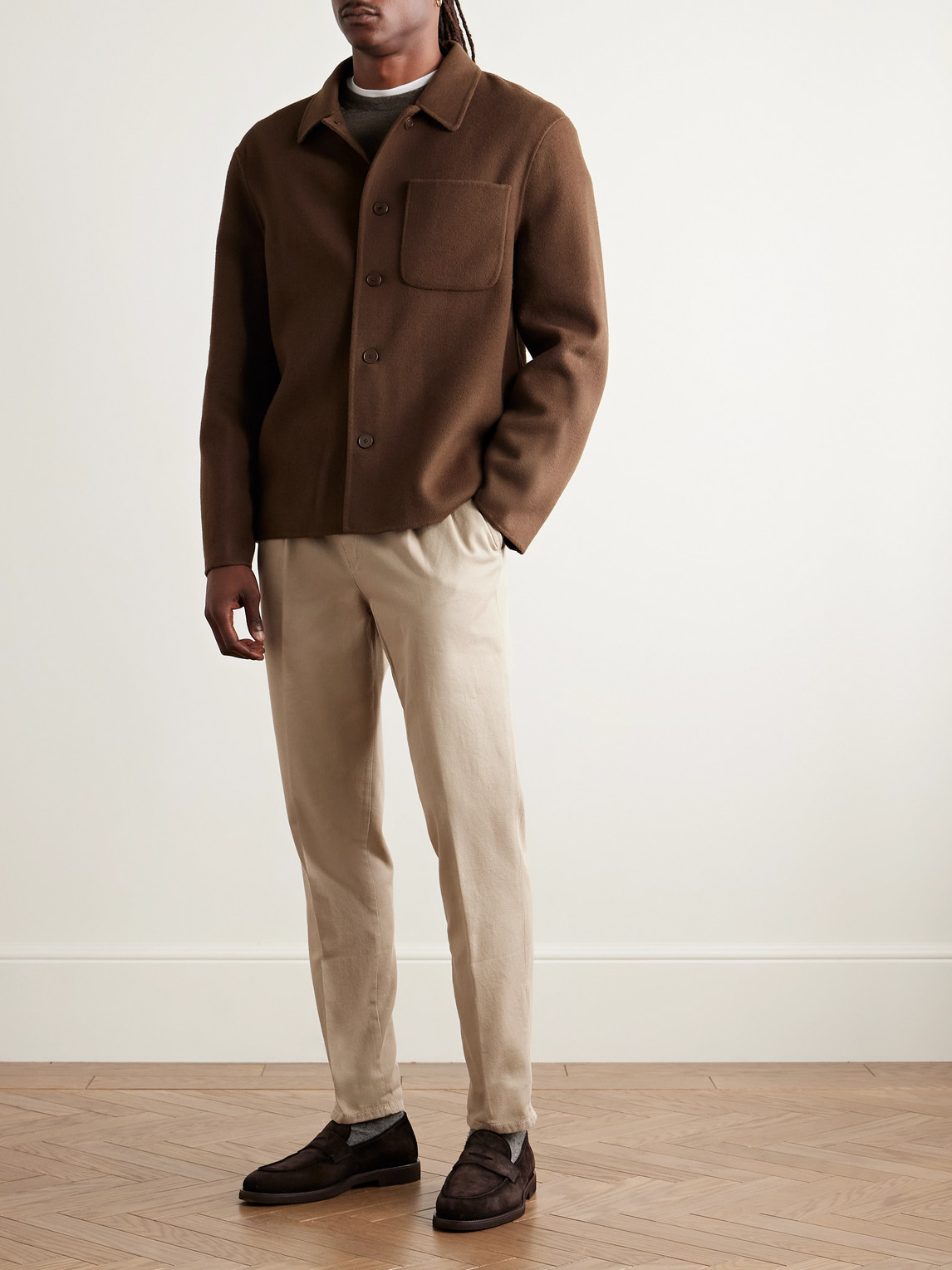 Incotex Slim-fit Pleated Cotton-twill Trousers In Neutrals