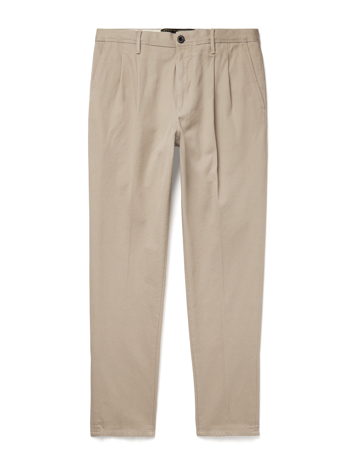 Incotex Slim-fit Pleated Cotton-twill Trousers In Neutrals