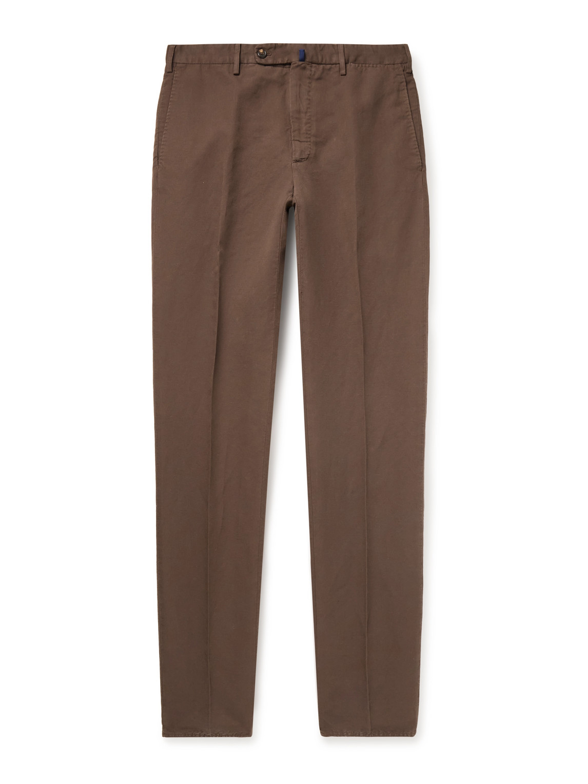 Incotex Venezia 1951 Slim-fit Garment-dyed Chinolino Trousers In Brown