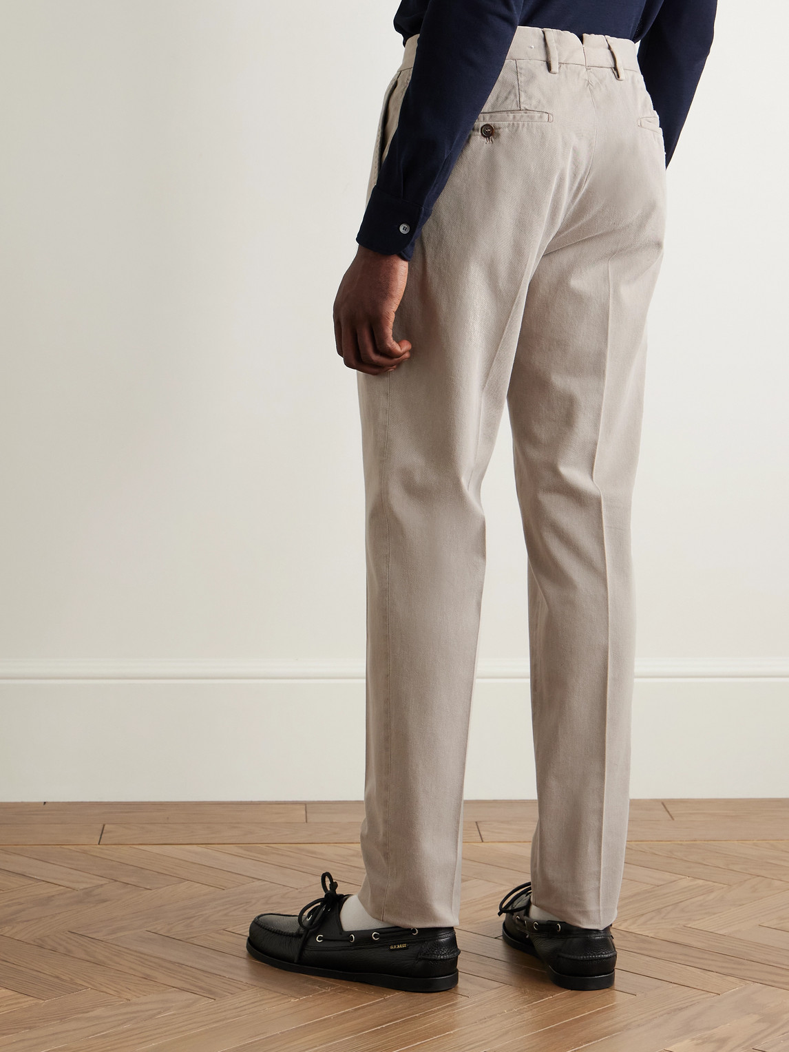 Incotex Venezia 1951 Slim-fit Tapered Cotton-twill Trousers In Neutrals