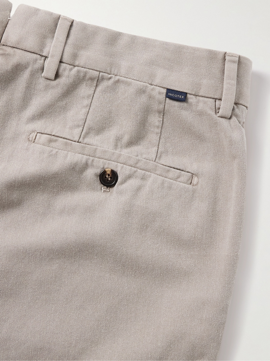 Incotex Venezia 1951 Slim-fit Tapered Cotton-twill Trousers In Neutrals