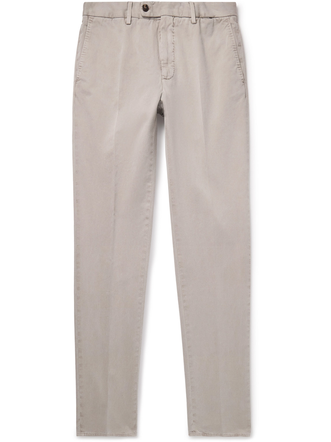 Incotex Venezia 1951 Slim-fit Tapered Cotton-twill Trousers In Neutrals