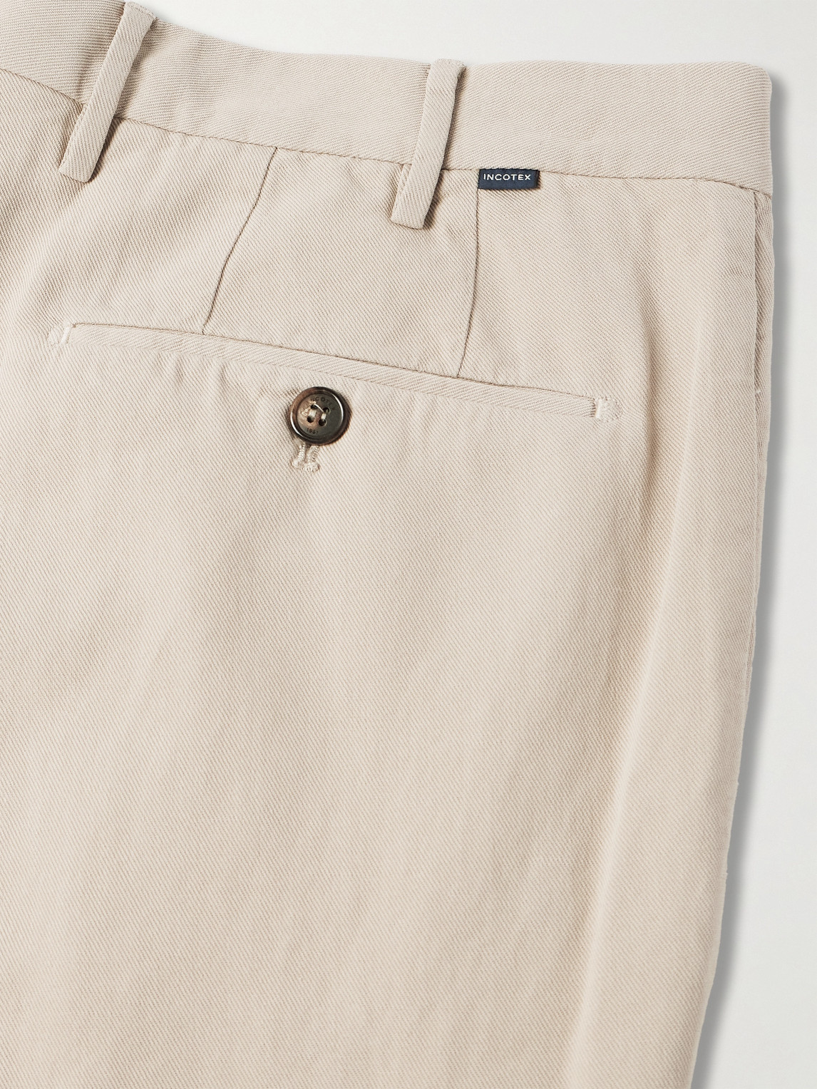 Incotex Cotton Trousers In Neutrals