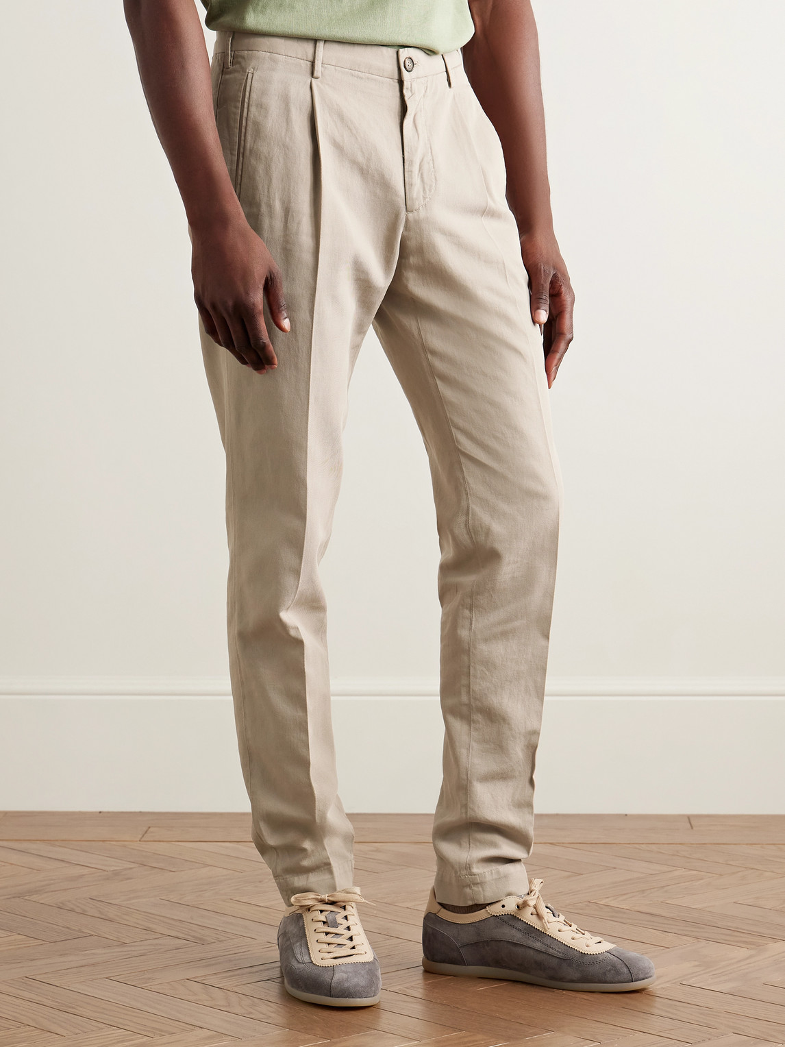 Incotex Cotton Trousers In Neutrals