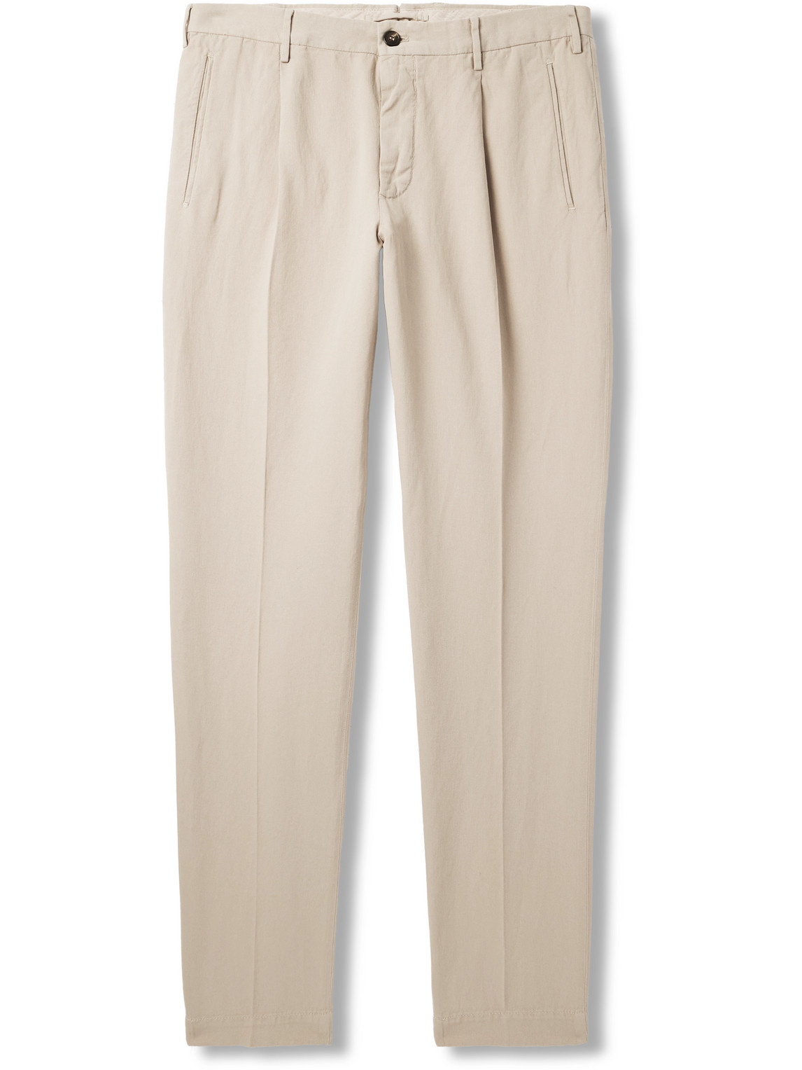 Incotex Cotton Trousers In Neutrals