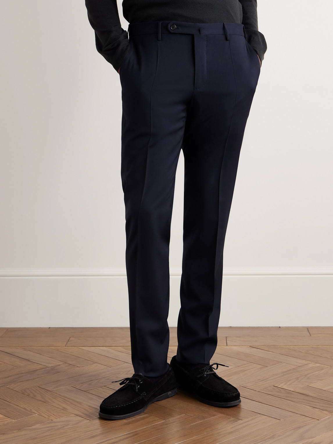 Incotex Venezia 1951 Slim-fit Virgin Wool Trousers In Blue