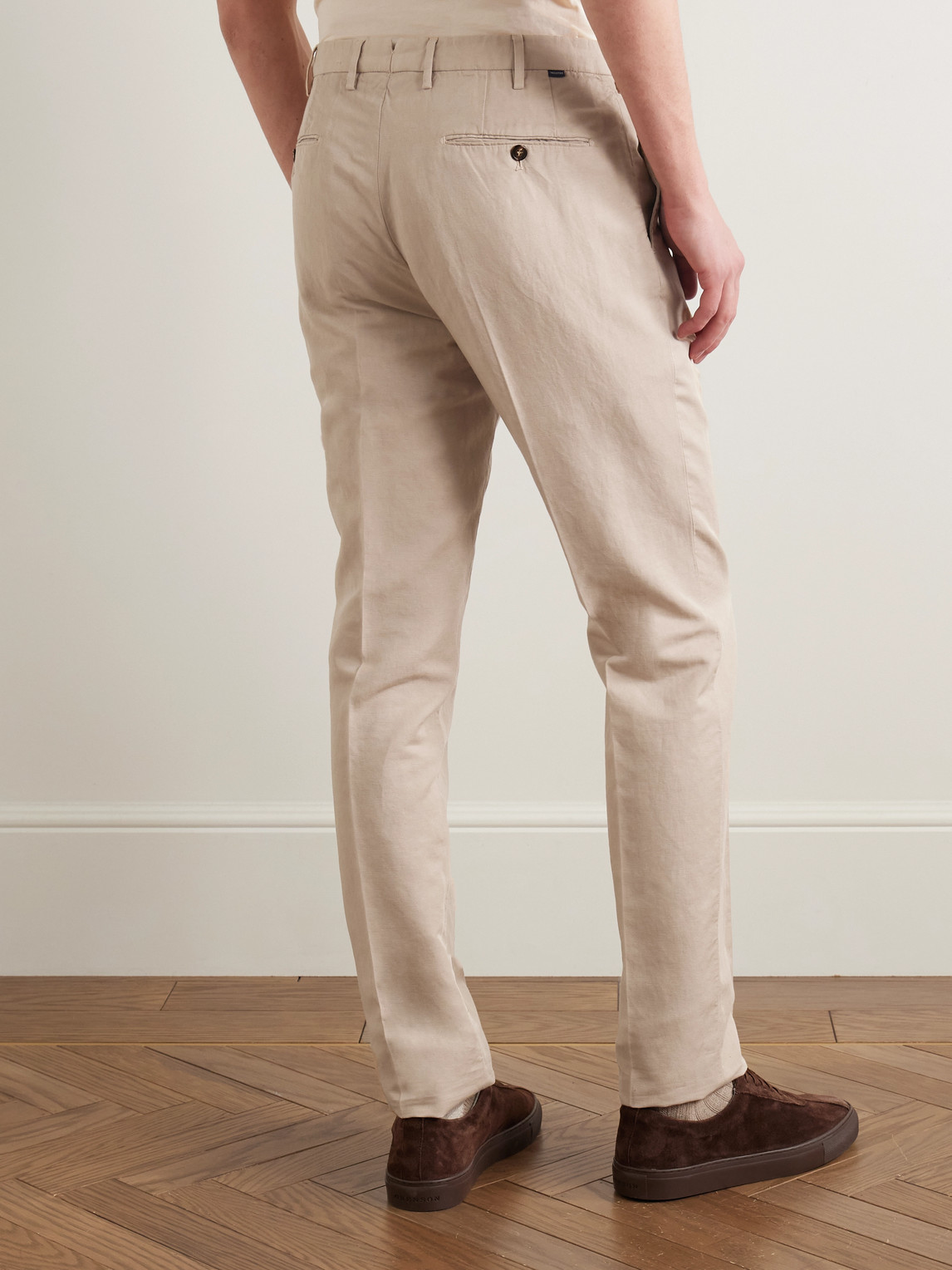 Incotex Venezia 1951 Slim-fit Garment-dyed Chinolino Trousers In Neutrals