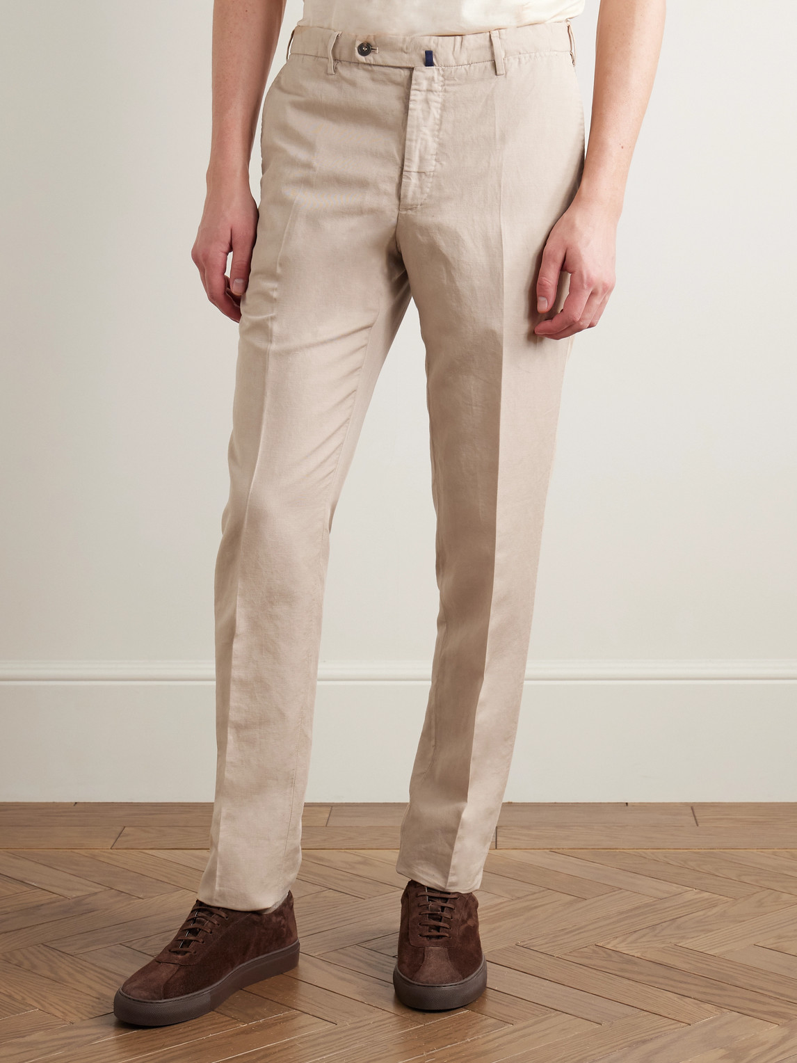 Incotex Venezia 1951 Slim-fit Garment-dyed Chinolino Trousers In Neutrals