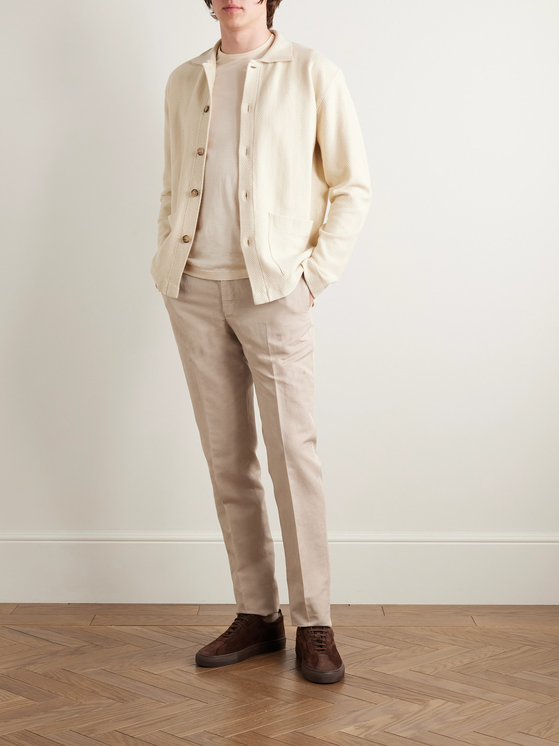 Incotex Venezia 1951 Slim-fit Garment-dyed Chinolino Trousers In Neutrals