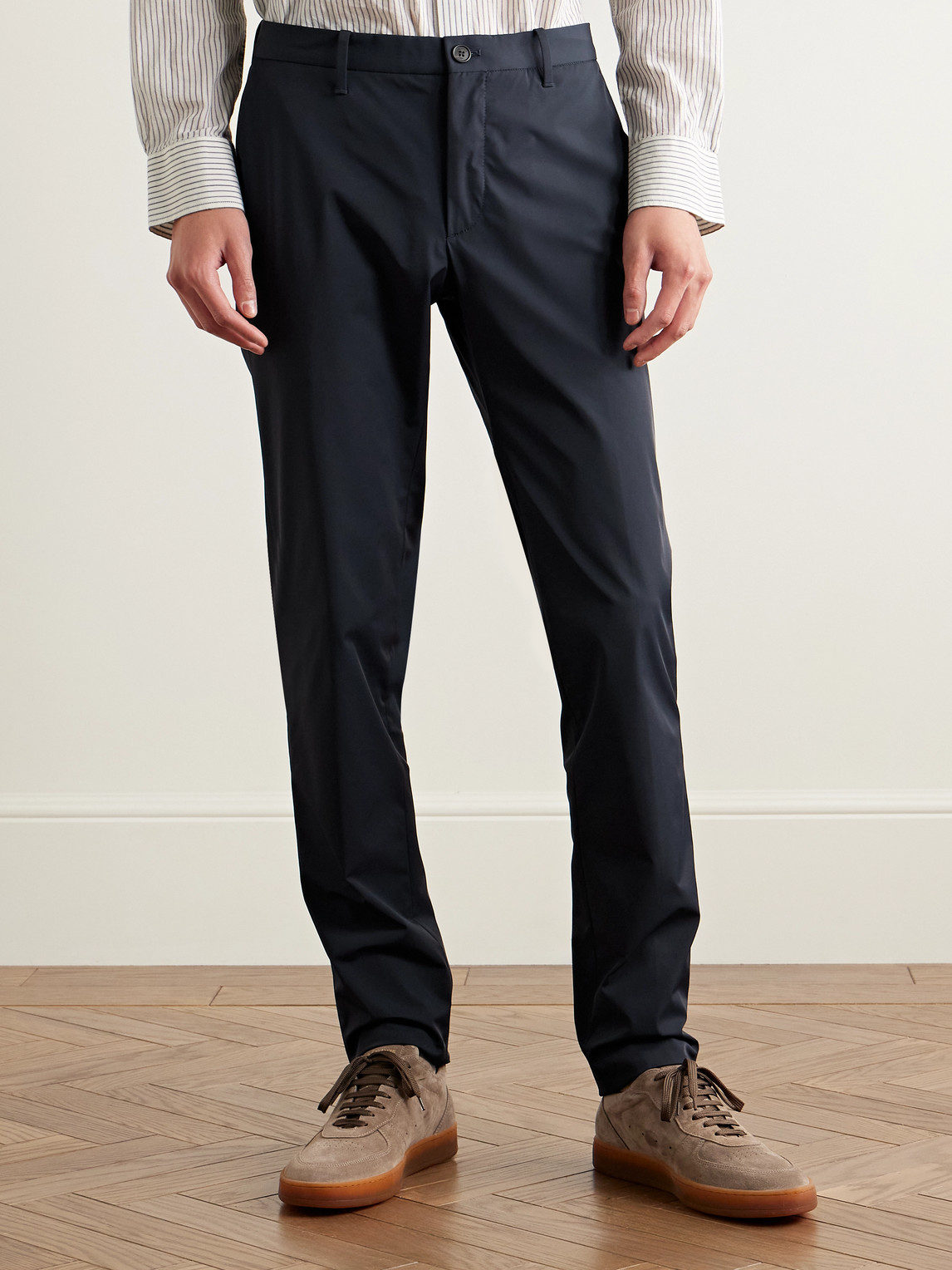 Incotex Teknosartorial Slim-fit Stretch-shell Trousers In Blue