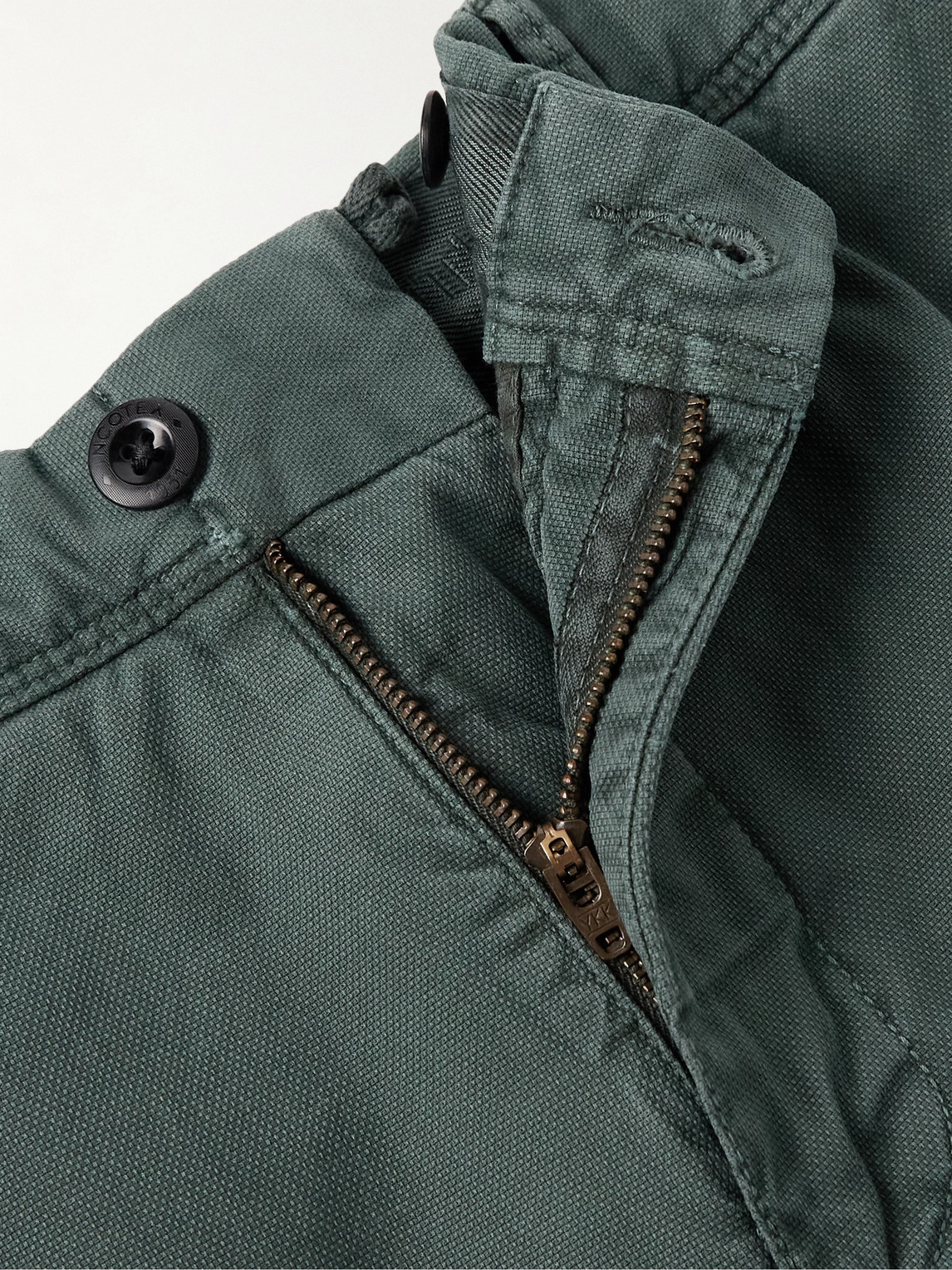 Incotex Stretch Cotton Trousers With Pockets And Loops In Green